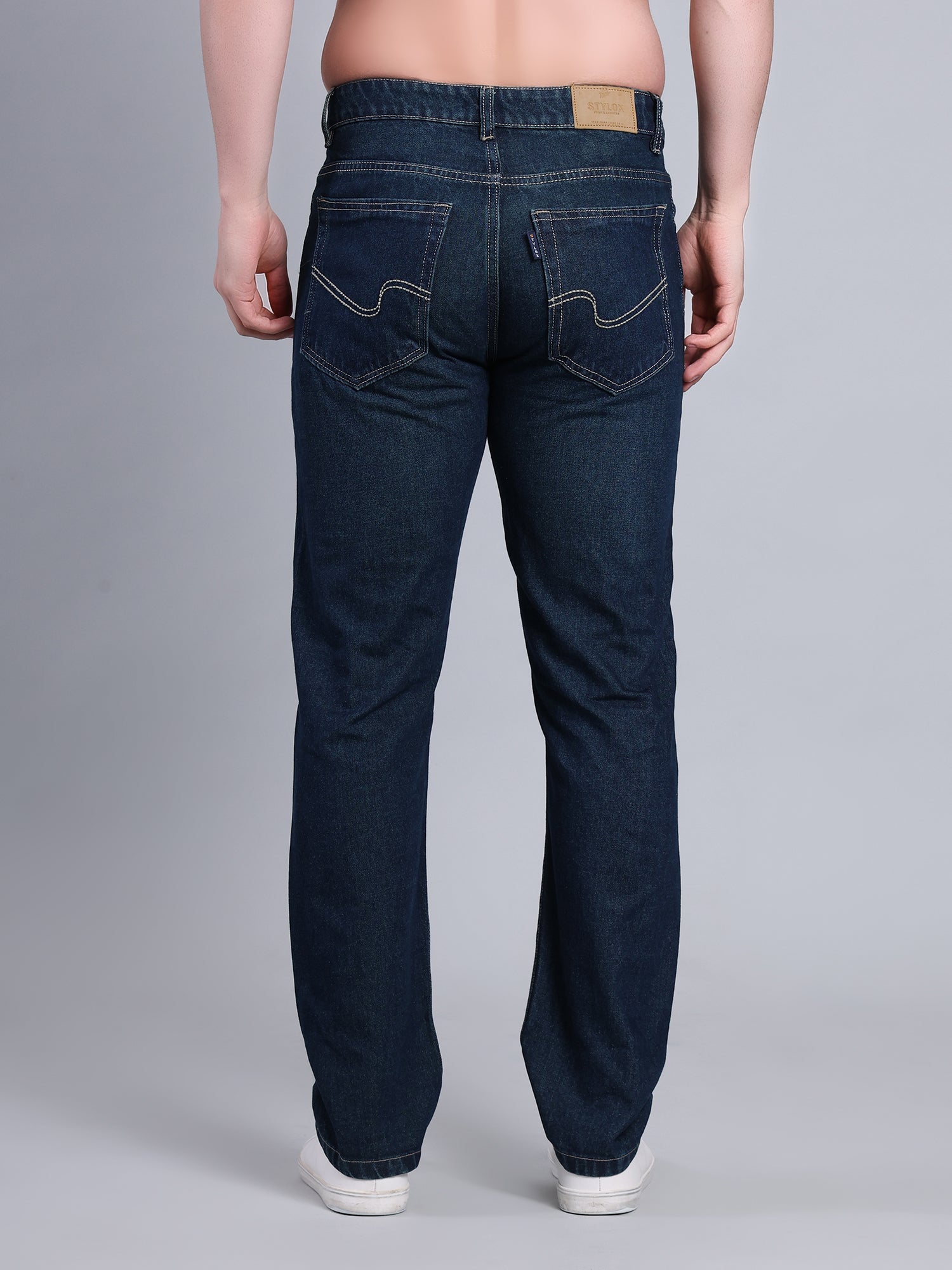 Stylox Men’s Relaxed Fit Mid-Rise Denim Jeans