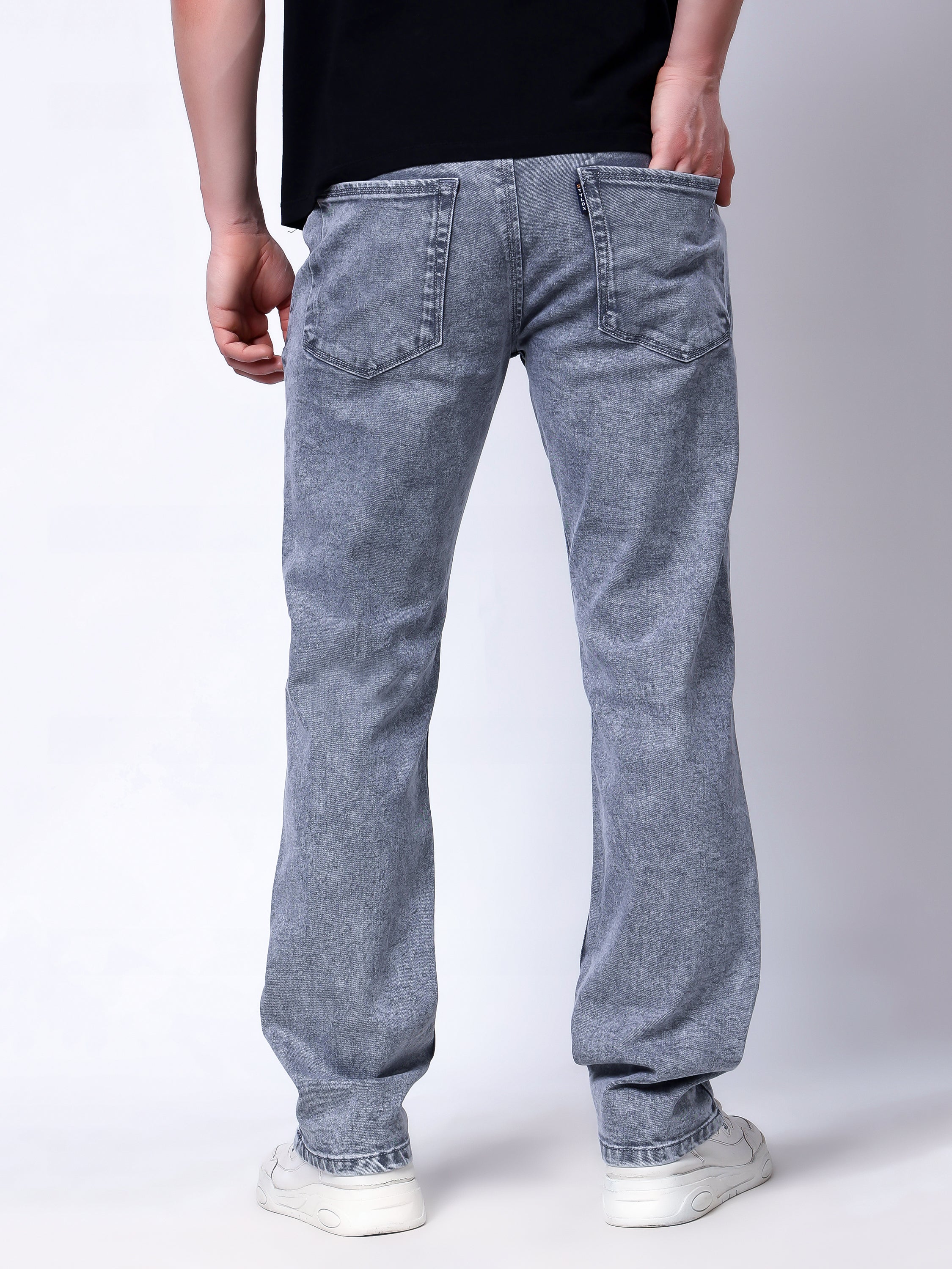Stylox Men’s Slim Fit Stretchable Steel Grey Denim Jeans - Stylox