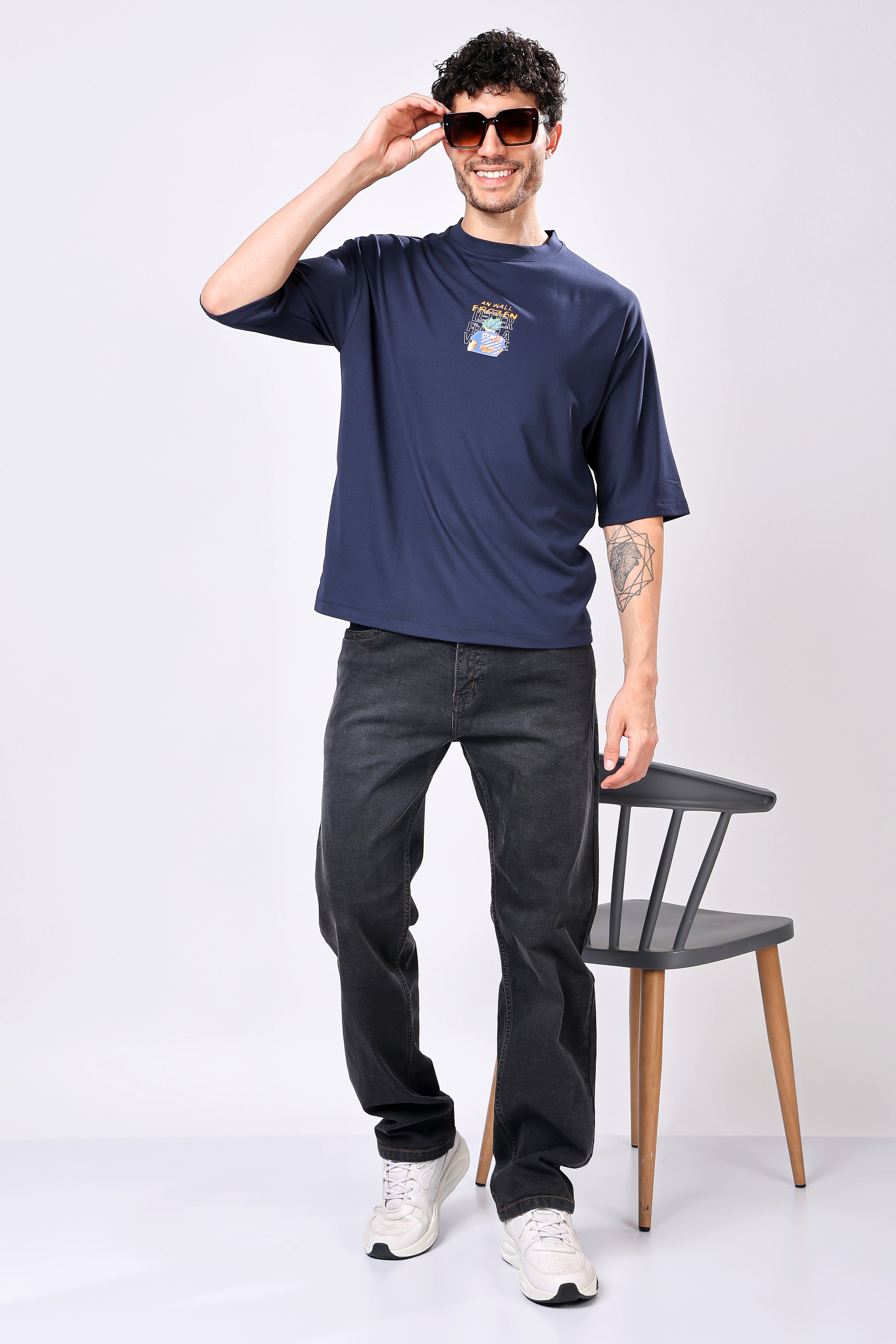 Stylox Men’s Oversized Round Neck Half Sleeve Back Printed T-Shirt | Premium Cotton Loose Fit Graphic Tee for Streetwear & Casual Style