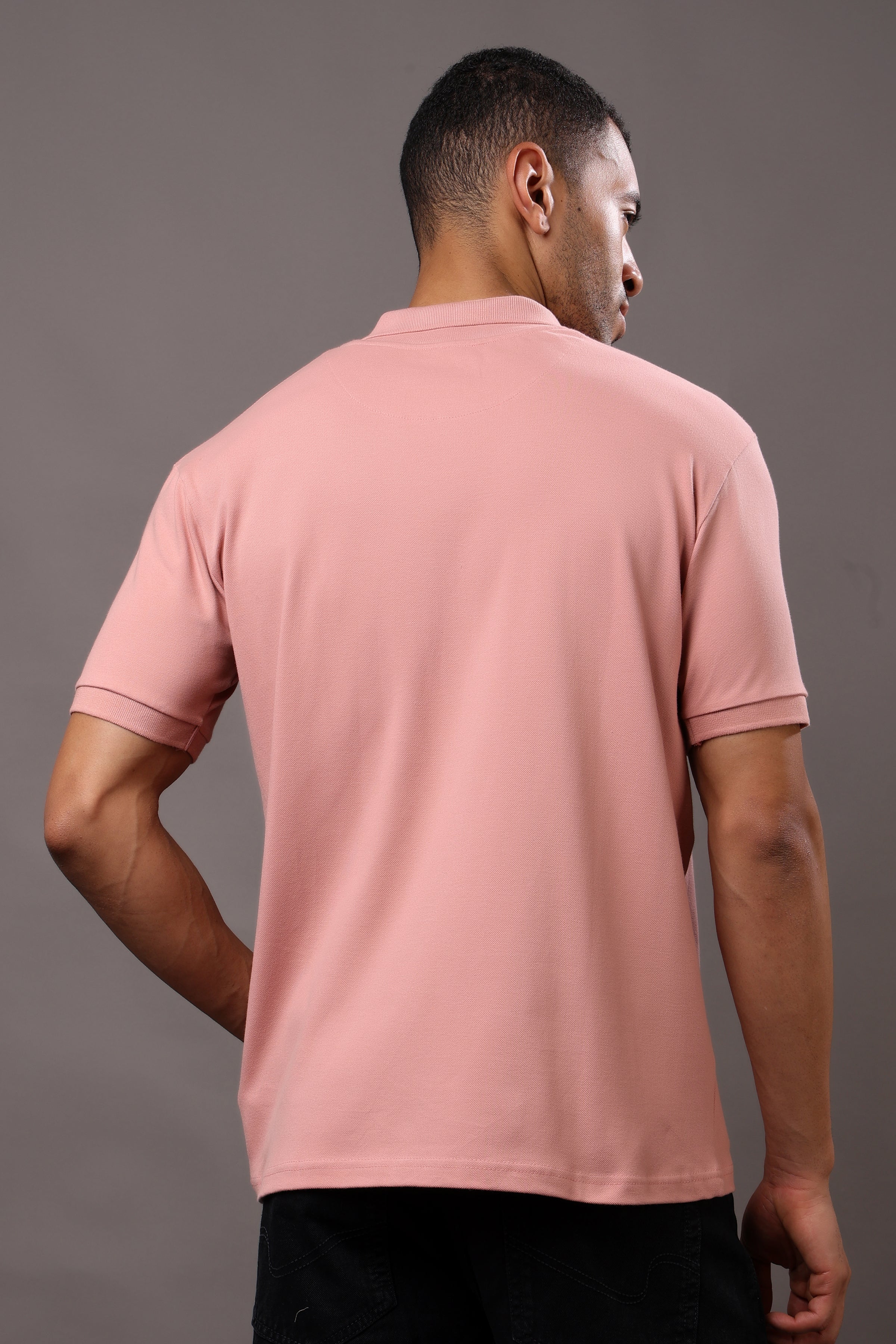 Stylox Men’s Polo Collar Solid T-Shirt - Soft, Breathable & Everyday Wear
