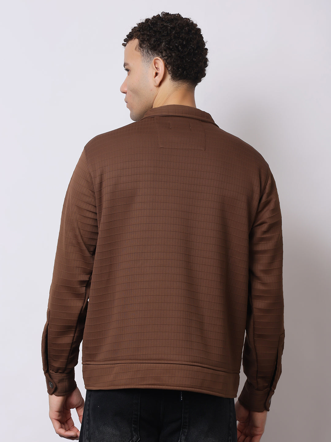 Stylox Men’s Textured Button-Down Shacket – Lightweight Casual Jacket for Winter & Fall