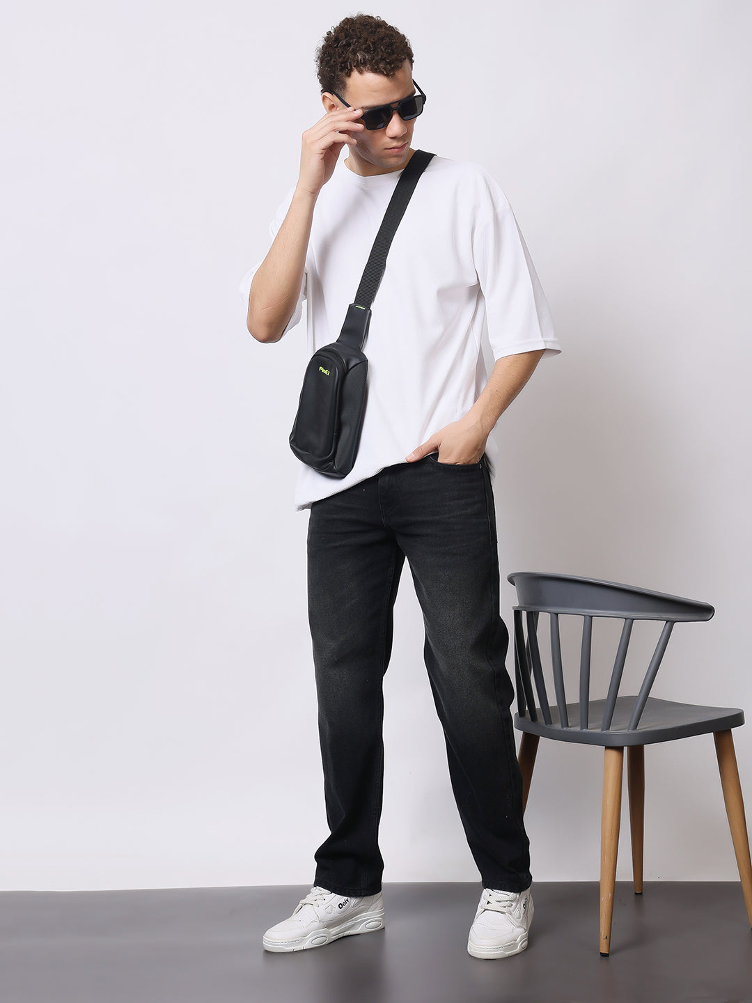 Stylox Men’s Relaxed Fit Dusty Black Jeans | Black Straight Fit Denim for Everyday Casual & Streetwear Style - Stylox