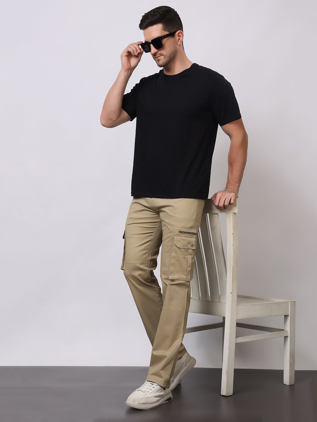 Stylox Men’s Slim Fit Cargo Pants | Cotton Casual Trousers with Multi Pockets | Stylish Outdoor & Everyday Wear Cargos for Men