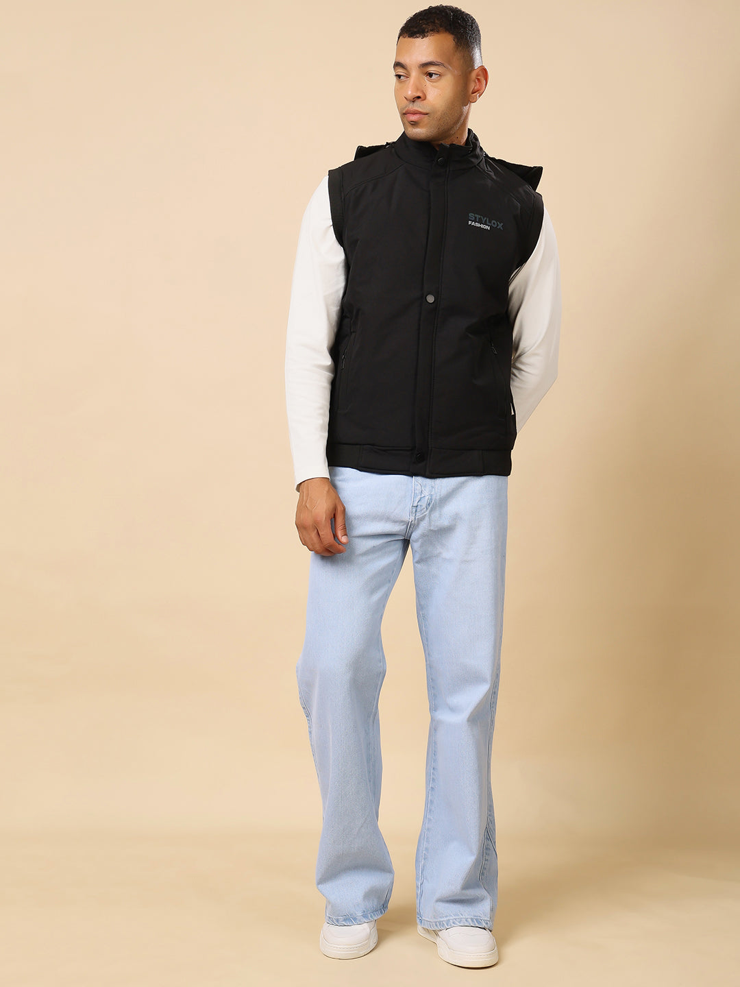 Stylox Sleeveless Solid Men’s Jacket | Lightweight Zip-Up Casual & Sportswear Jacket