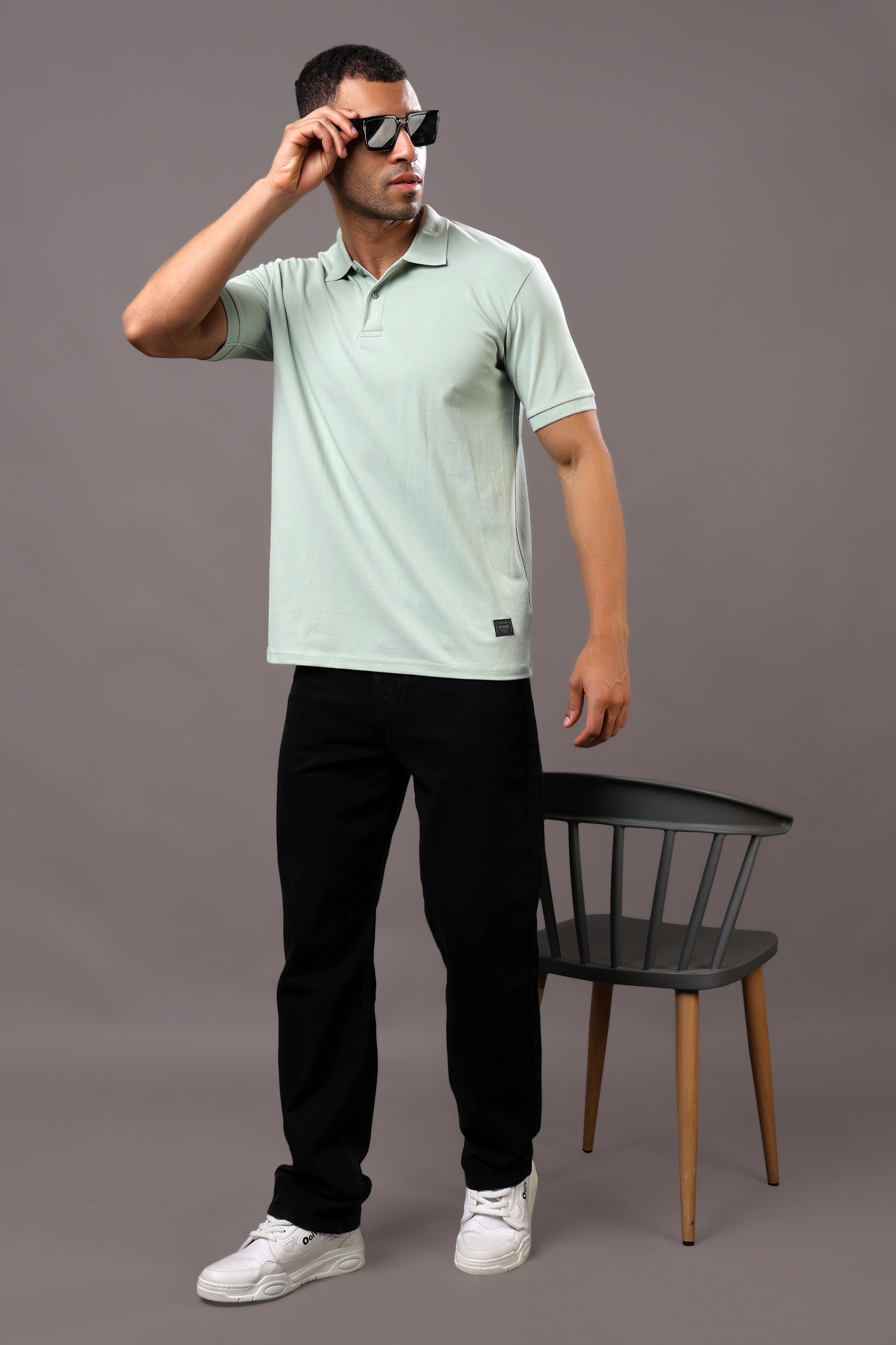 Stylox Men’s Polo Collar Solid T-Shirt - Soft, Breathable & Everyday Wear