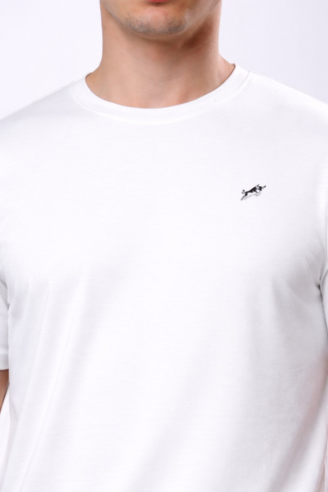 Stylox Men’s Regular Fit Round Neck Half Sleeve Casual Solid T-Shirt–White - Stylox