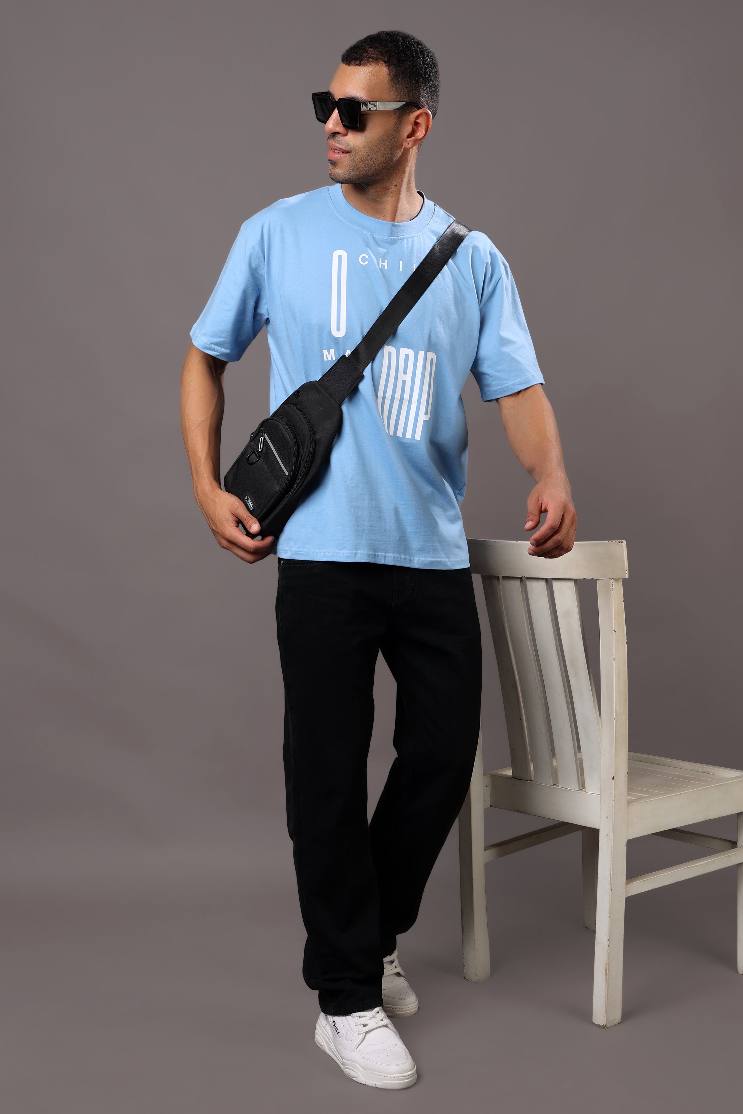 Stylox Men’s Oversized Graphic Printed Crew Neck Casual T-Shirt