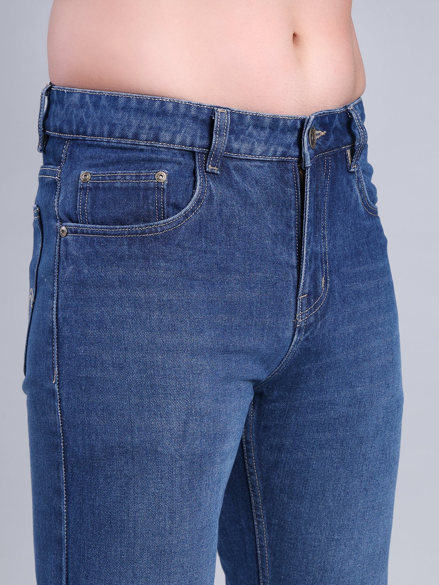 Stylox Men’s Relaxed Fit Mid-Rise Denim Jeans