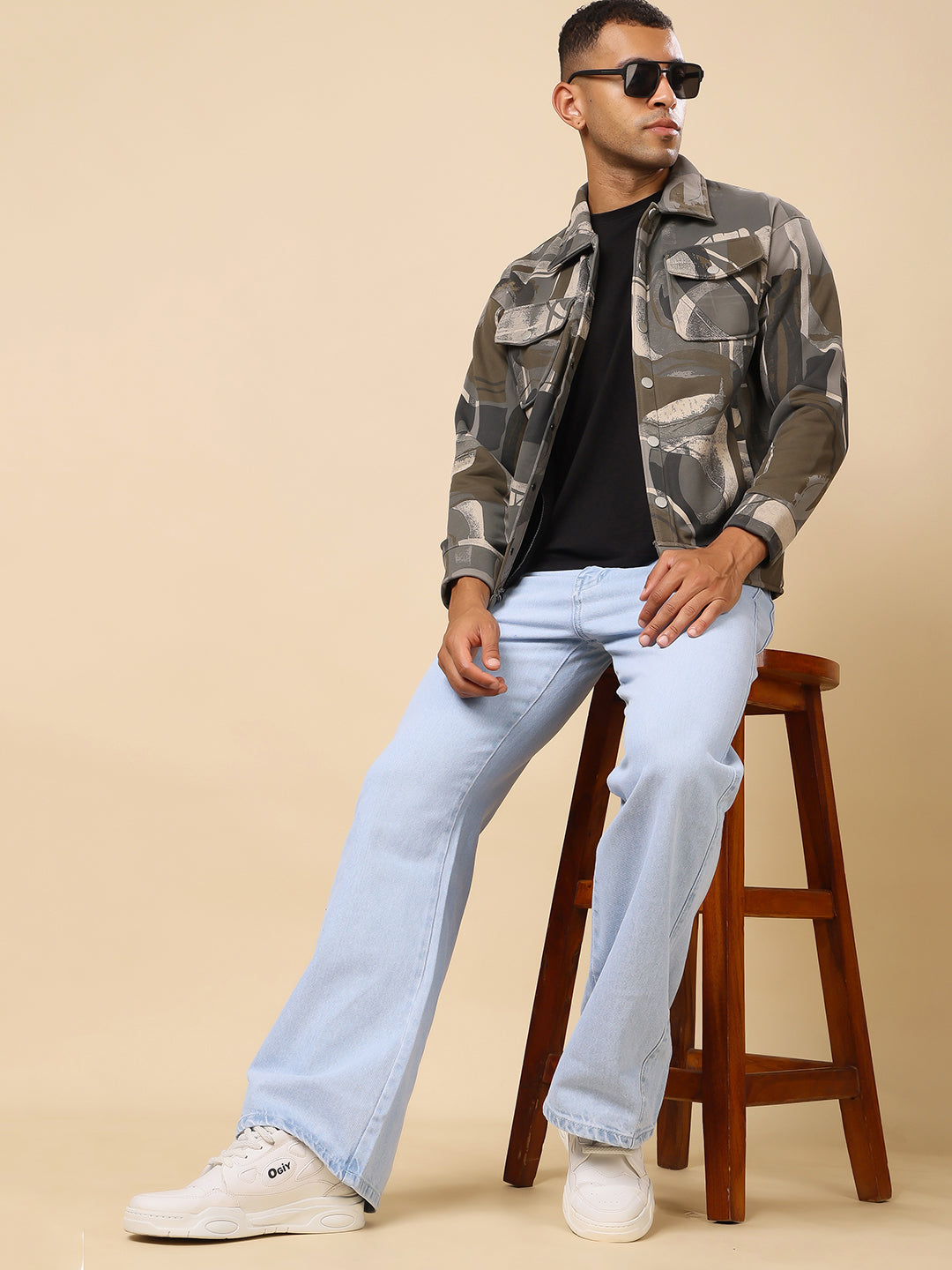 Stylox Men’s Printed Full Sleeve Jacket with Button Closure – Bold Style, Effortless Comfort