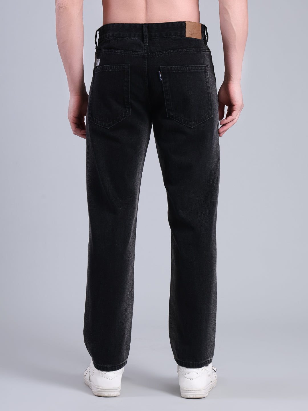 Stylox Men’s Relaxed Fit Black Jeans | Classic Washed Denim Jeans for Men | Mid-Rise Everyday Casual Wear