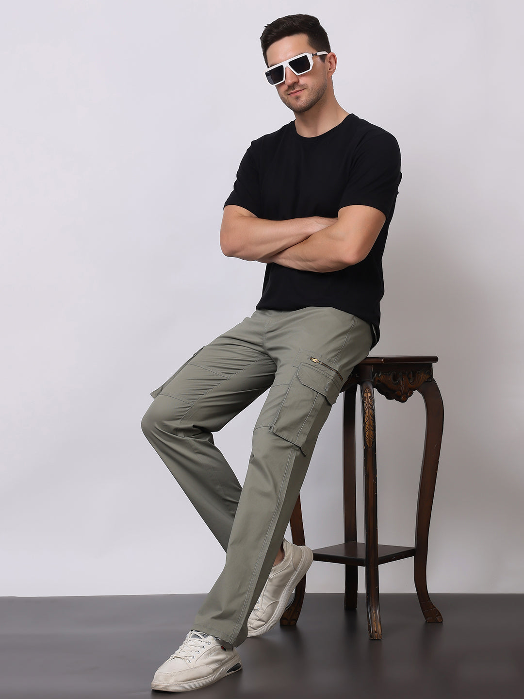 Stylox Men’s Slim Fit Cargo Pants | Cotton Casual Trousers with Multi Pockets | Stylish Outdoor & Everyday Wear Cargos for Men