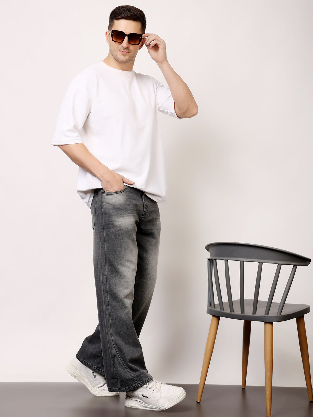 Stylox Men’s Washed Baggy Fit Jeans — Vintage Wash, Relaxed Streetwear Look |J-07