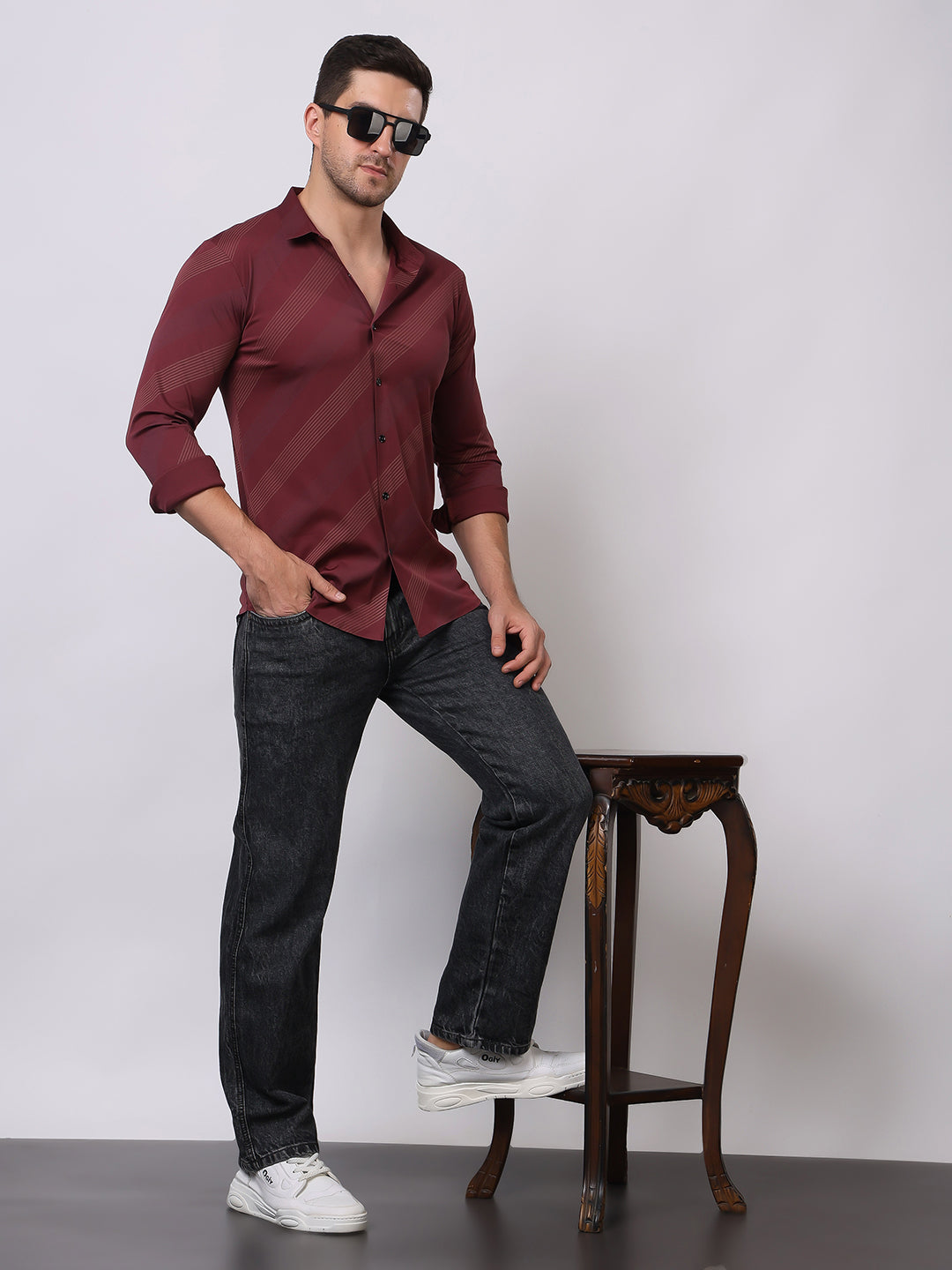 Stylox Premium Full Sleeve Striped Men’s Shirt | Stylish Slim Fit Casual & Formal Wear