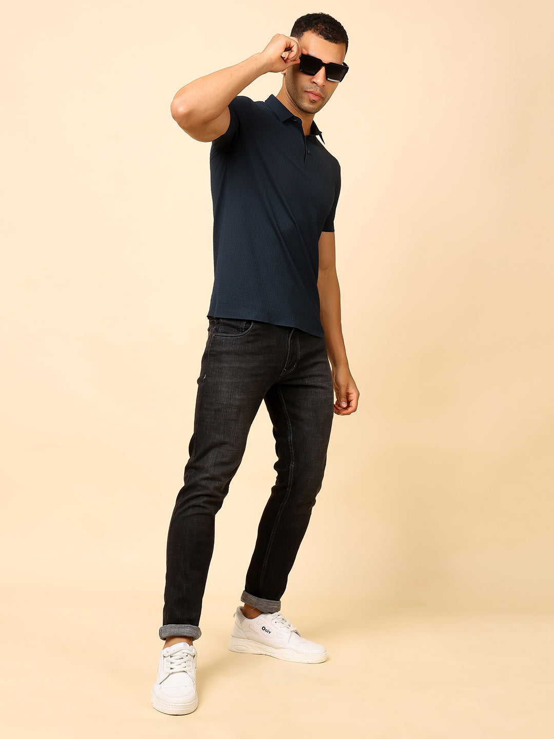 Stylox Premium Stretchable Nylon-Spandex Solid Polo T-Shirt – Sleek Comfort & Performance