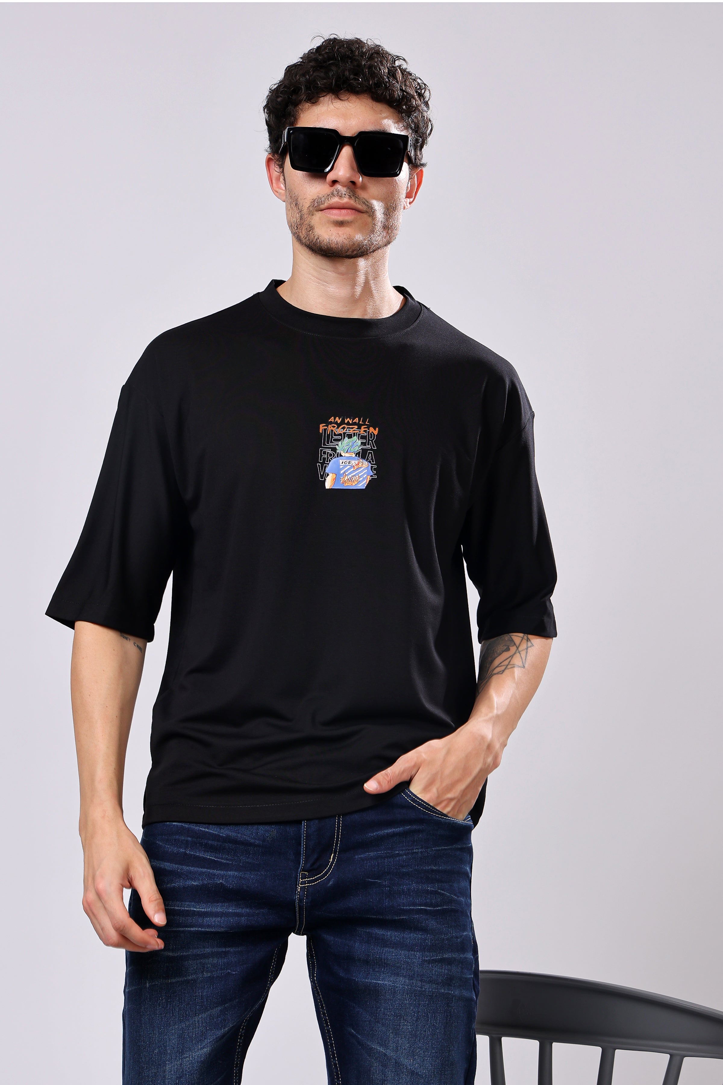 Stylox Men’s Oversized Round Neck Half Sleeve Back Printed T-Shirt | Premium Cotton Loose Fit Graphic Tee for Streetwear & Casual Style