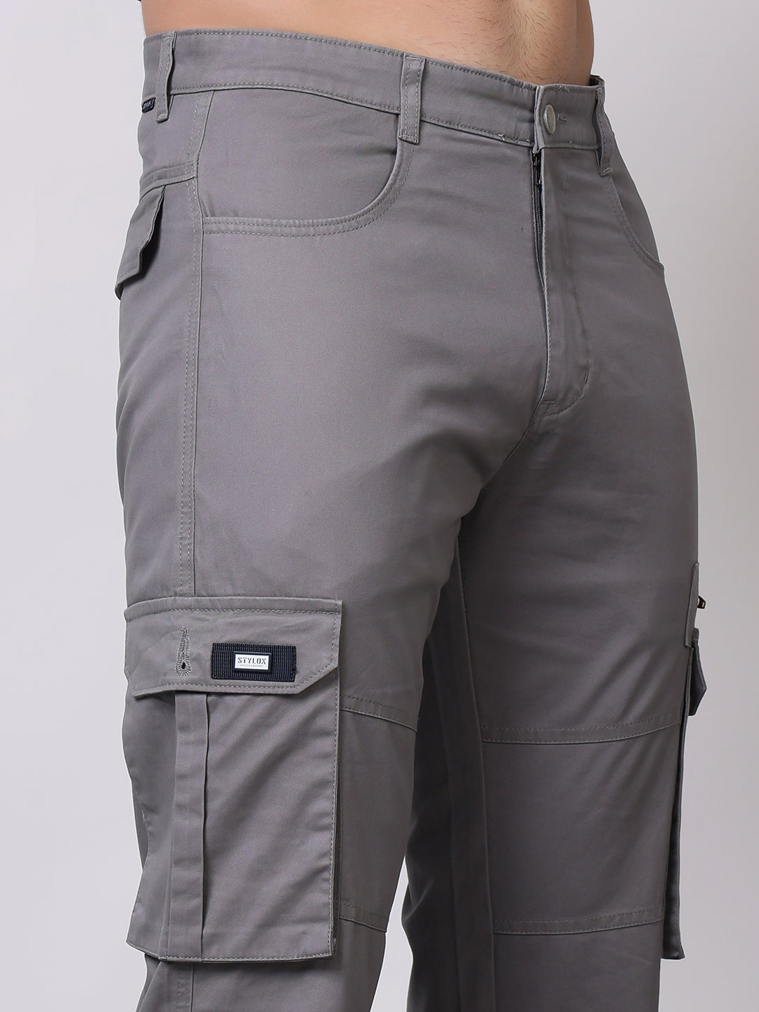 Stylox Men’s Slim Fit Cargo Pants | Cotton Casual Trousers with Multi Pockets | Stylish Outdoor & Everyday Wear Cargos for Men