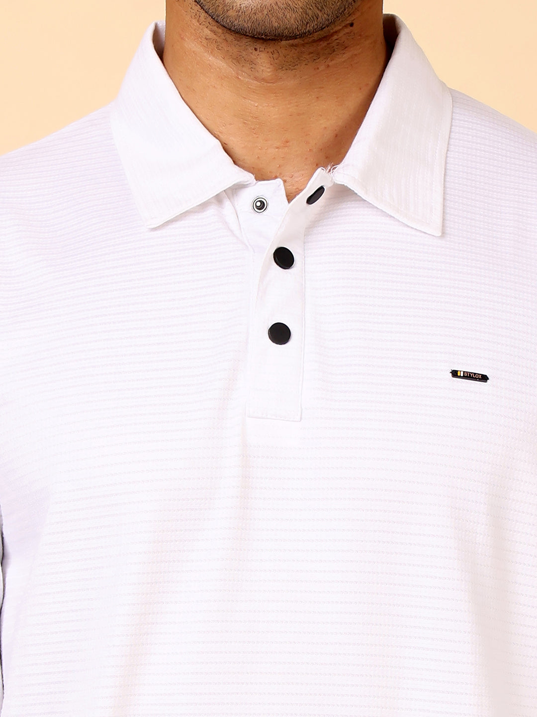 Stylox Men’s Polo Neck Sweatshirt with Button Placket