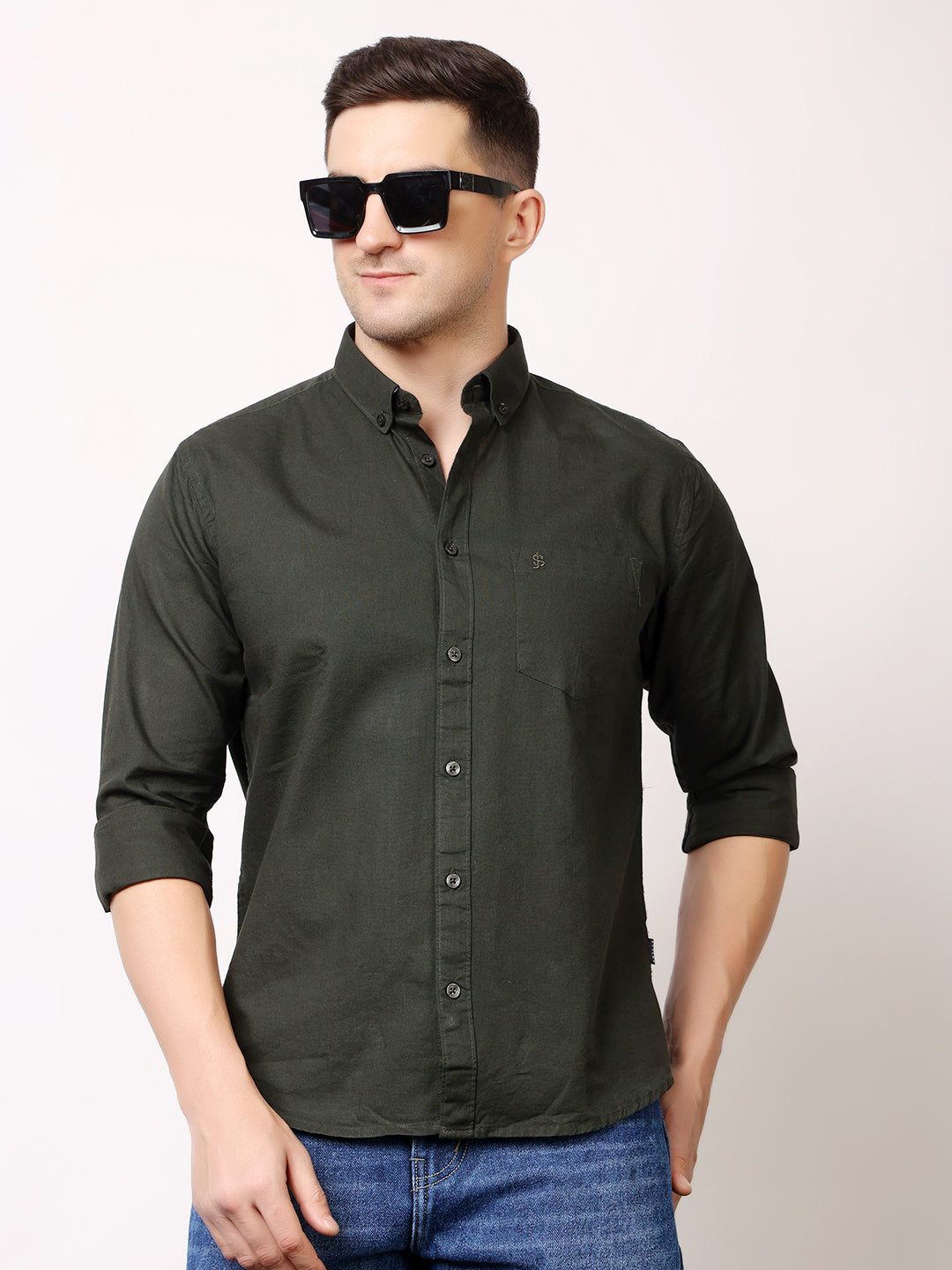 Stylox Men’s Premium Oxford Full Sleeve Solid Shirt | Casual & Formal Wear | Soft Cotton Blend