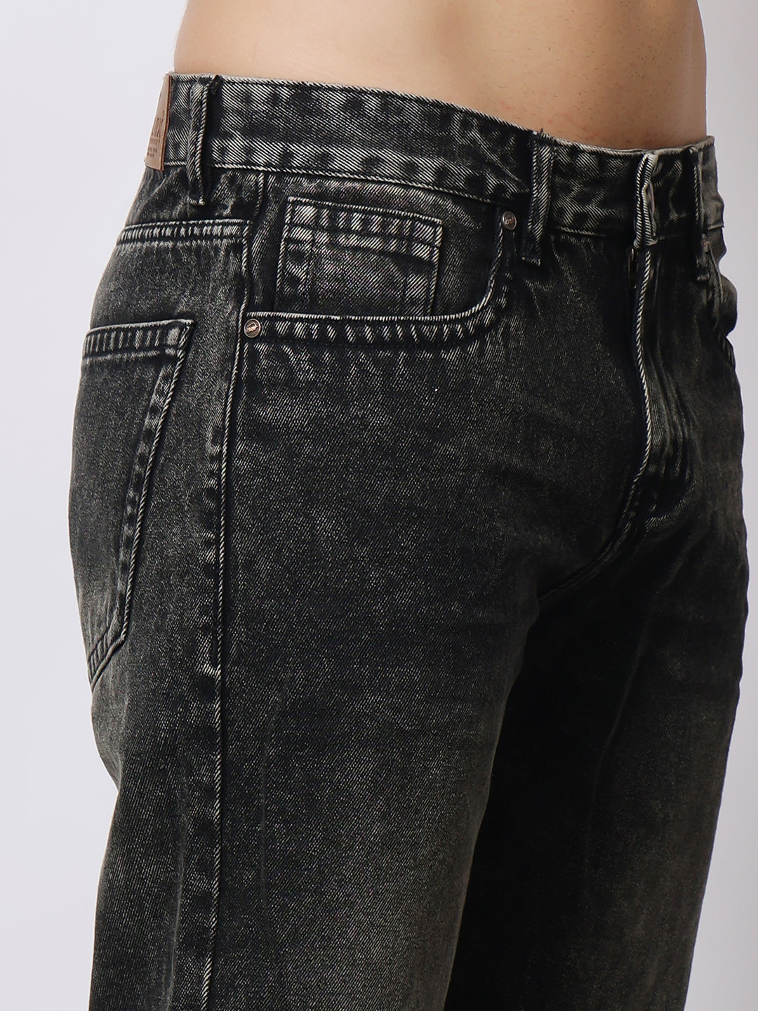 Stylox Men’s Relaxed Fit Dusty Black Jeans | Dusty Black Straight Fit Denim for Everyday Casual & Streetwear Style - Stylox