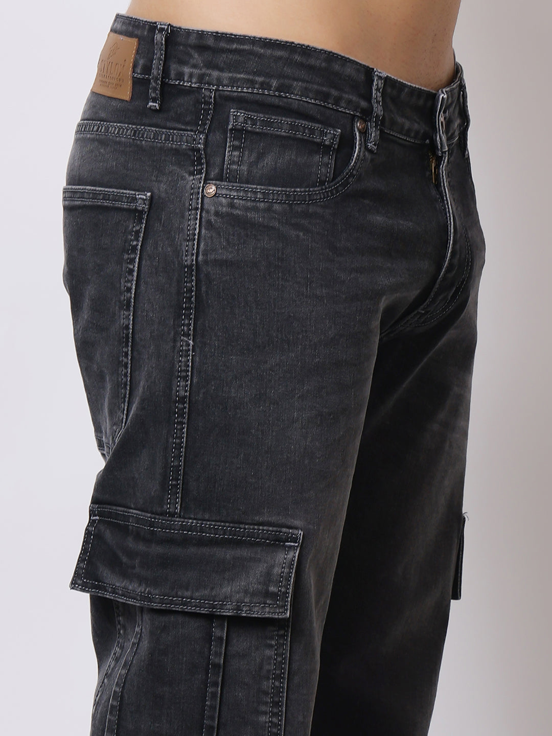 Stylox Men’s Regular Fit Cargo Jeans | Multi-Pocket Denim Cargo Pants for Casual & Streetwear Style - Stylox