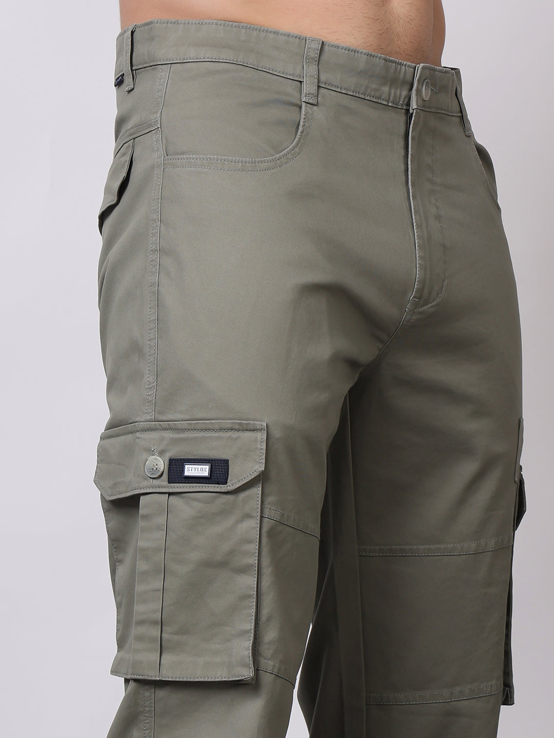 Stylox Men’s Slim Fit Cargo Pants | Cotton Casual Trousers with Multi Pockets | Stylish Outdoor & Everyday Wear Cargos for Men