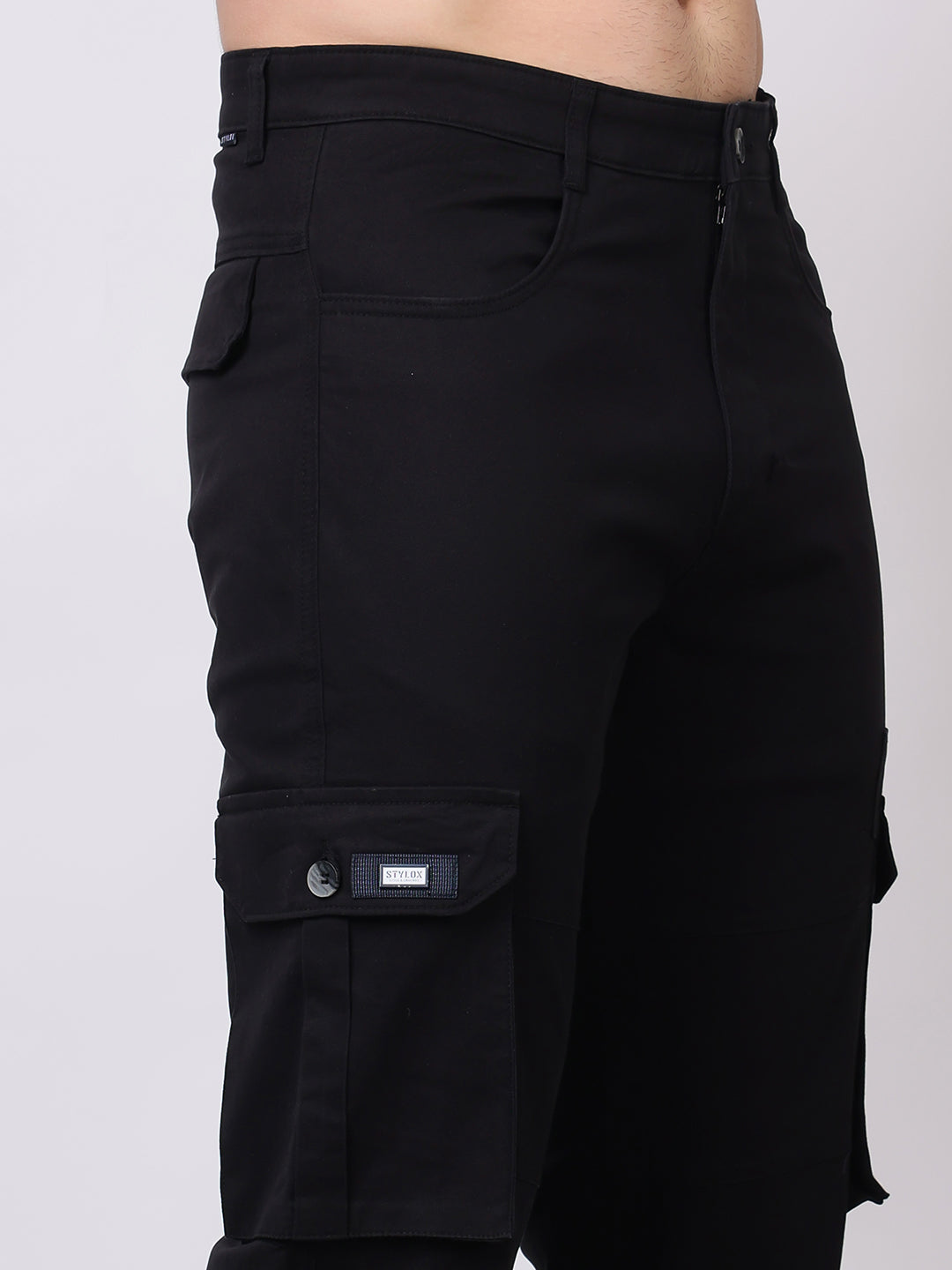 Stylox Men’s Slim Fit Cargo Pants | Cotton Casual Trousers with Multi Pockets | Stylish Outdoor & Everyday Wear Cargos for Men