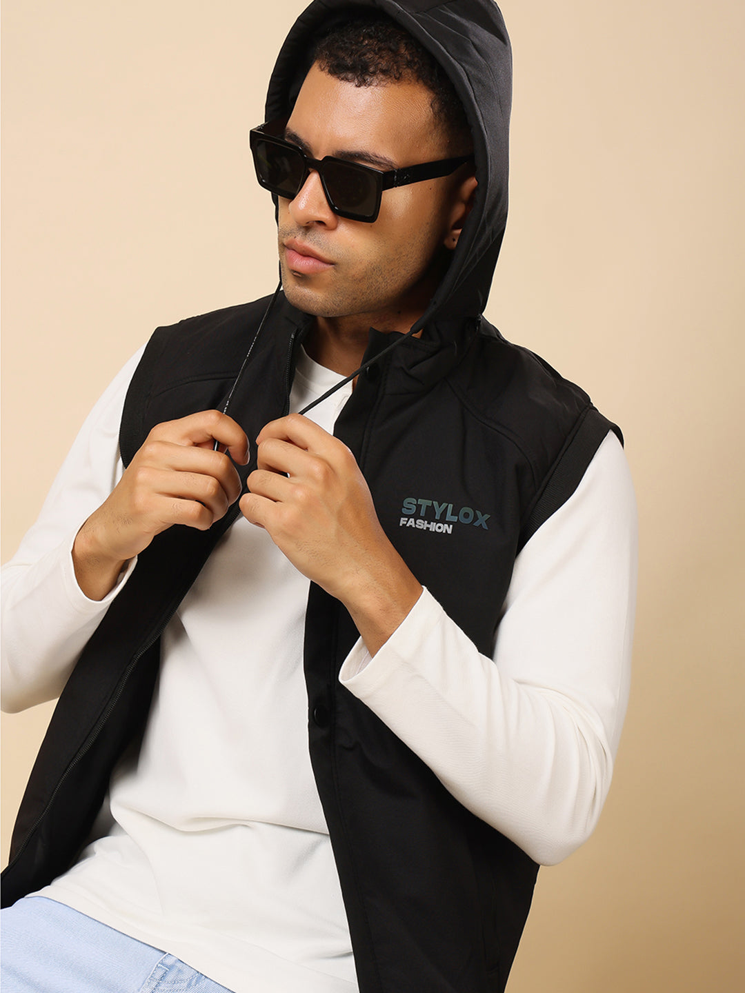 Stylox Sleeveless Solid Men’s Jacket | Lightweight Zip-Up Casual & Sportswear Jacket