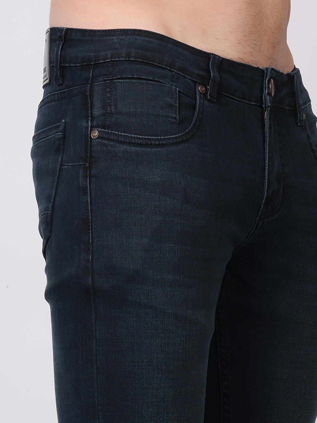 Stylox Men’s Slim Fit Solid Jeans | Stretchable Plain Denim Jeans for Men | Classic Mid-Rise Slim Fit Jeans