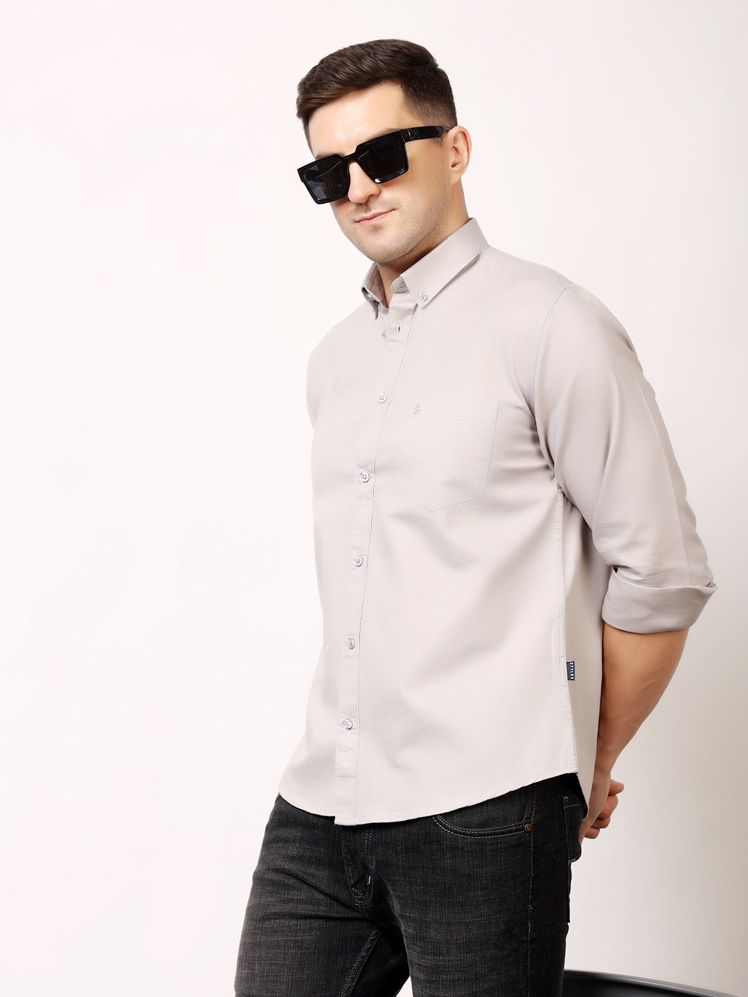 Stylox Men’s Premium Oxford Full Sleeve Solid Shirt | Casual & Formal Wear | Soft Cotton Blend