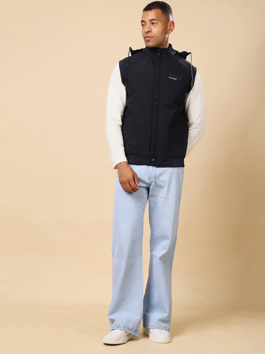 Stylox Sleeveless Solid Men’s Jacket | Lightweight Zip-Up Casual & Sportswear Jacket