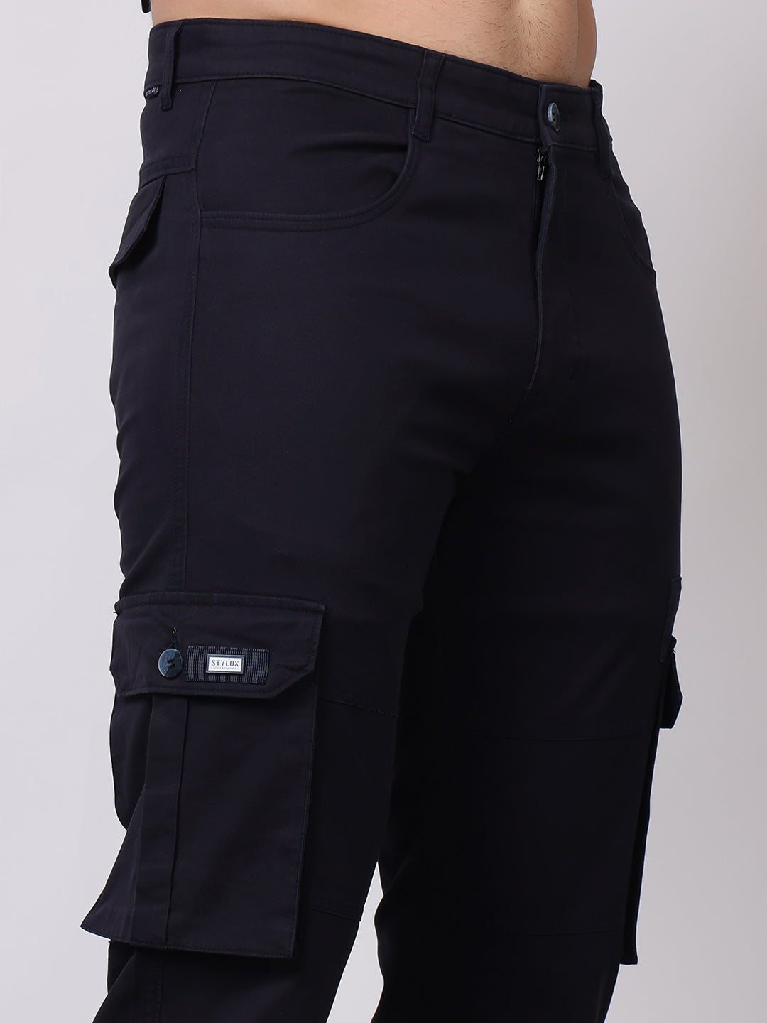 Stylox Men’s Slim Fit Cargo Pants | Cotton Casual Trousers with Multi Pockets | Stylish Outdoor & Everyday Wear Cargos for Men