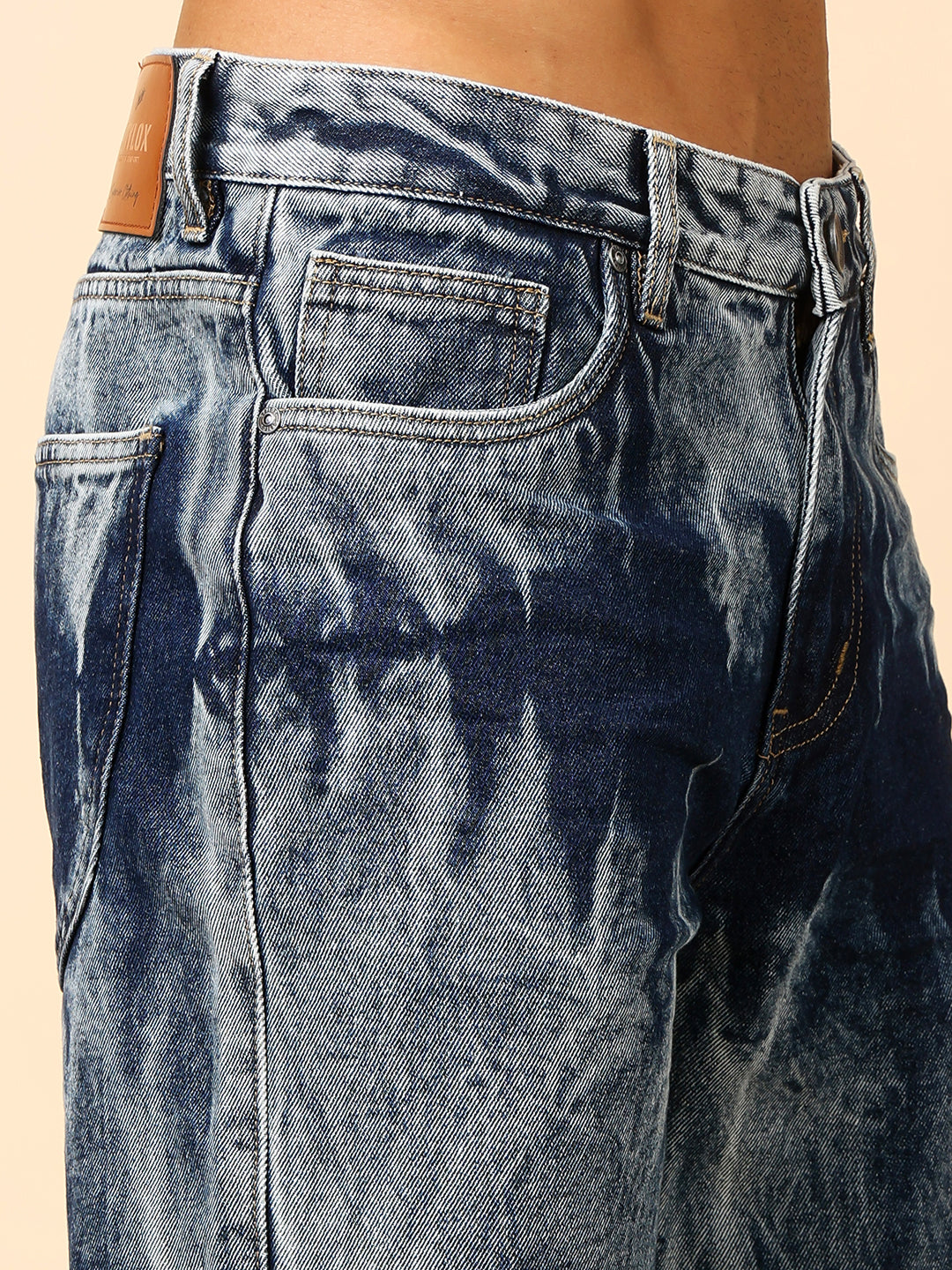Stylox Men’s Baggy Fit Tie-Dye Washed Jeans – Street Style Denim for Trendy Look