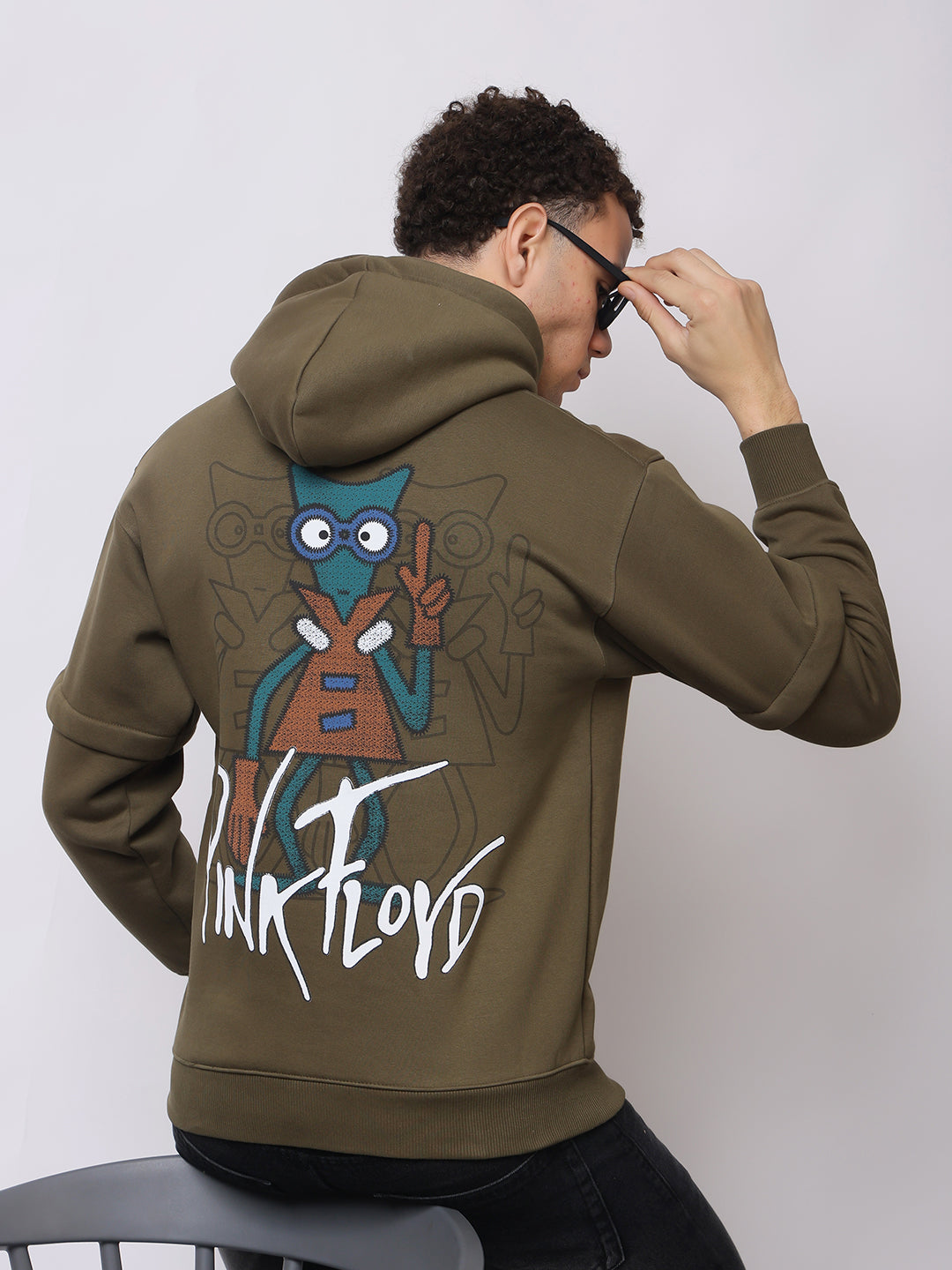 Stylox Men’s Graphic Winter Hoodie – Floyd Printed Pullover with Kangaroo Pocket & Warm Fleece Fabric