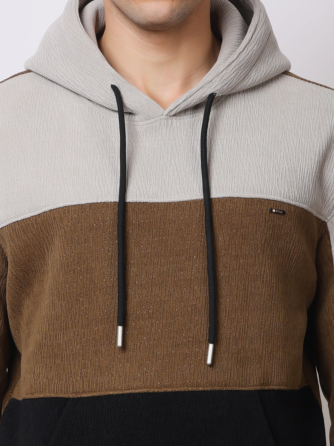 Stylox Men’s Colorblock Winter Hoodie – Warm Fleece Pullover with Kangaroo Pocket & Drawstring Hood