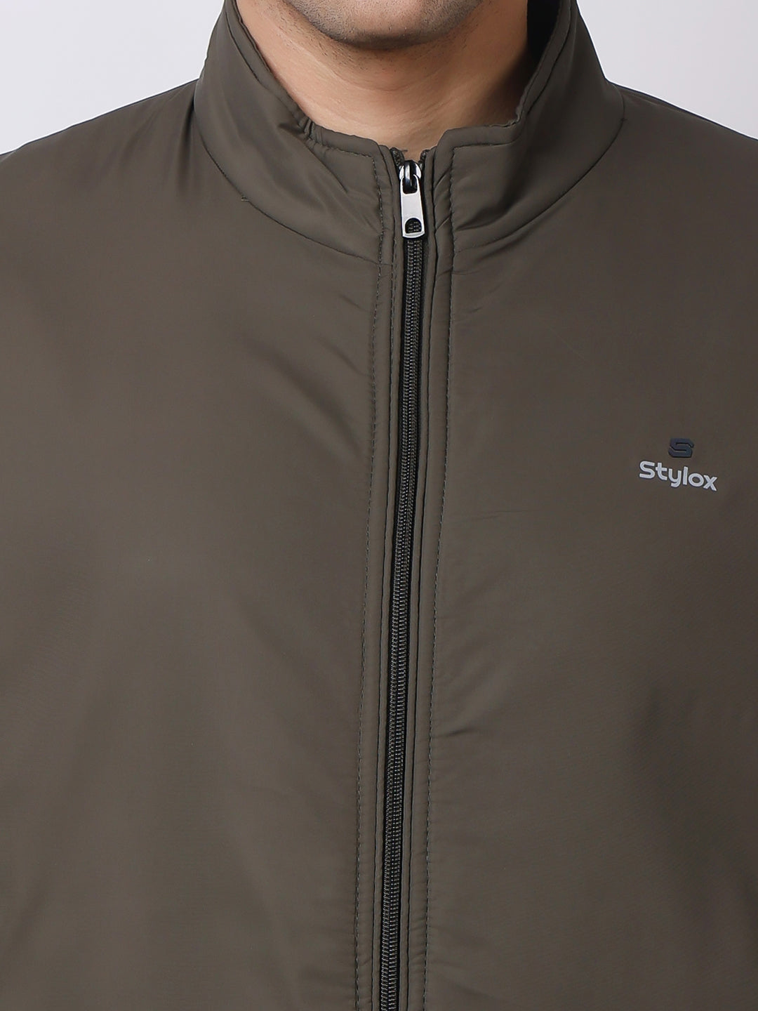 Stylox Men’s High-Neck Winter Jacket – Lightweight Windcheater with Warm Lining & Full-Zip Closure
