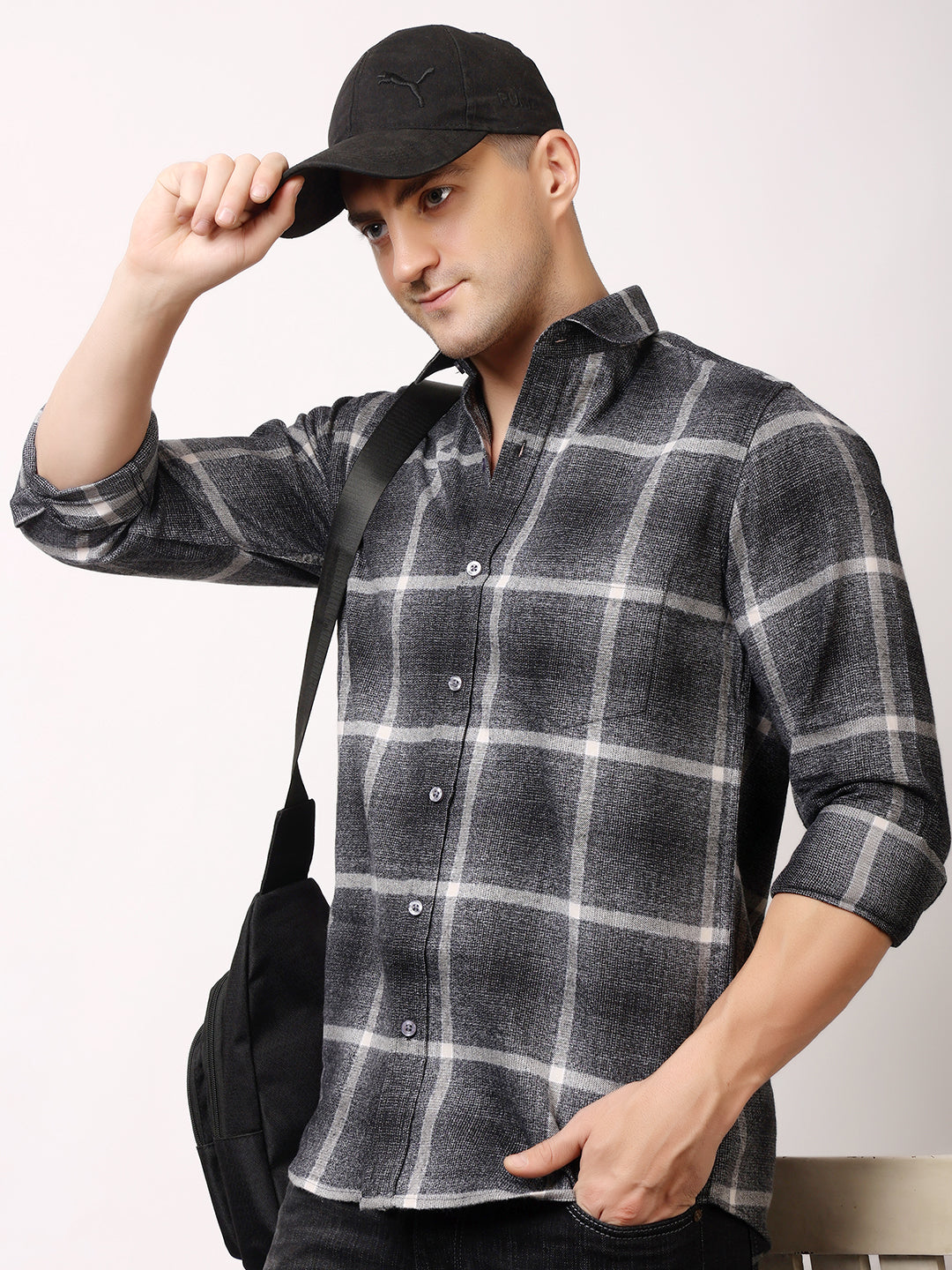 Stylox Men’s Regular Fit Full Sleeve Check Shirt | Casual Cotton Checkered Shirt for Everyday Wear