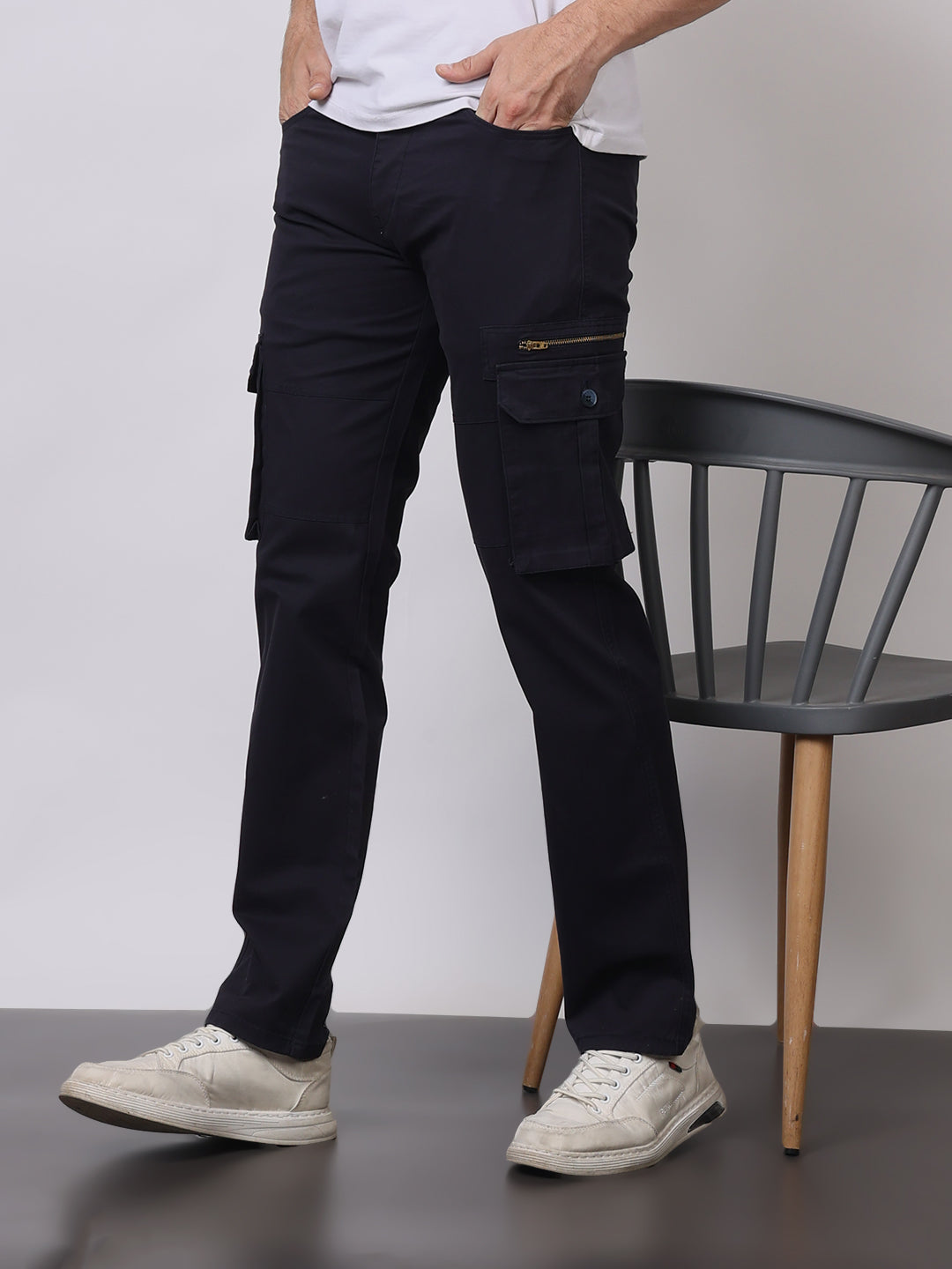 Stylox Men’s Slim Fit Cargo Pants | Cotton Casual Trousers with Multi Pockets | Stylish Outdoor & Everyday Wear Cargos for Men