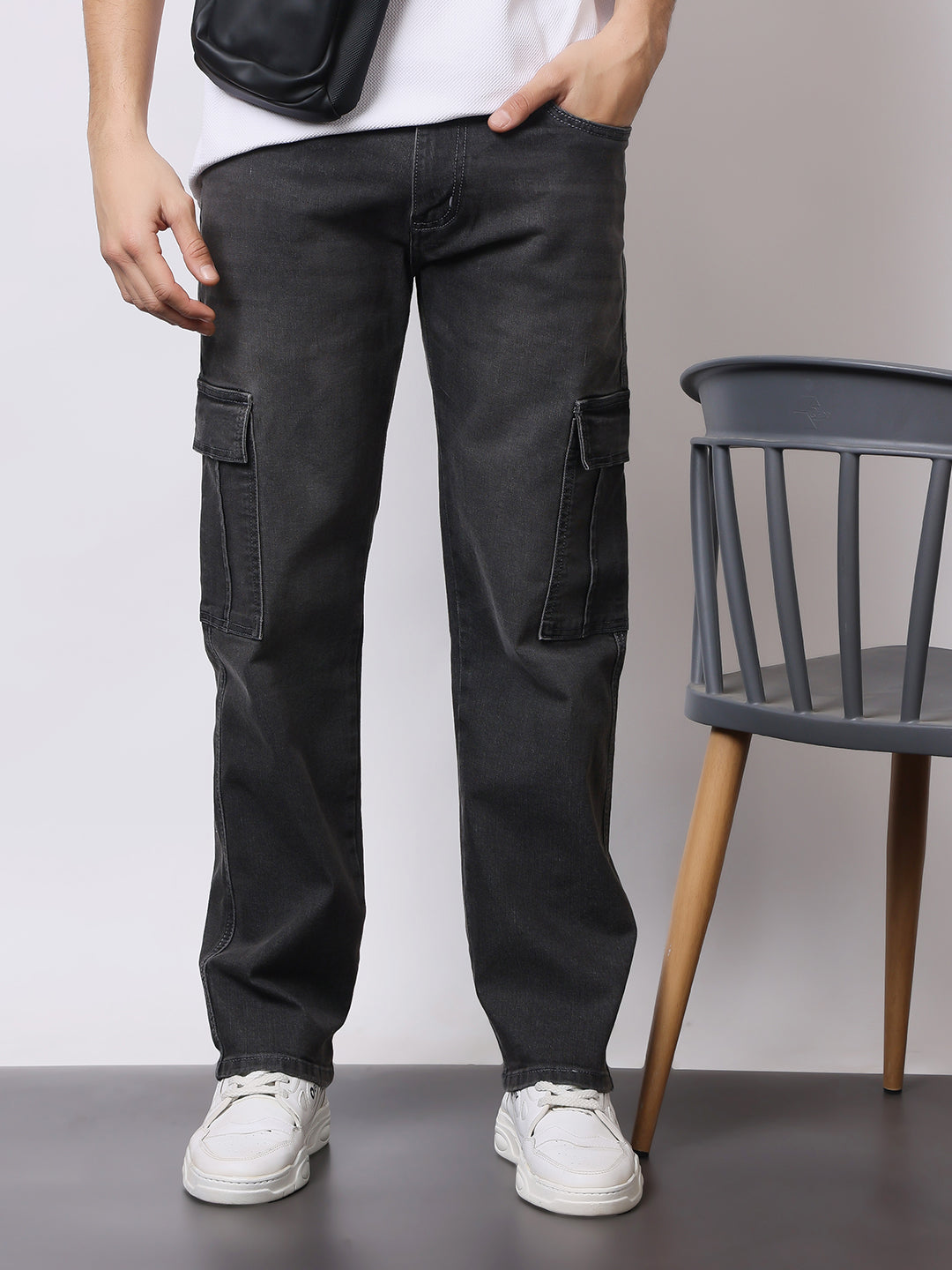 Stylox Men’s Regular Fit Cargo Jeans | Multi-Pocket Denim Cargo Pants for Casual & Streetwear Style - Stylox