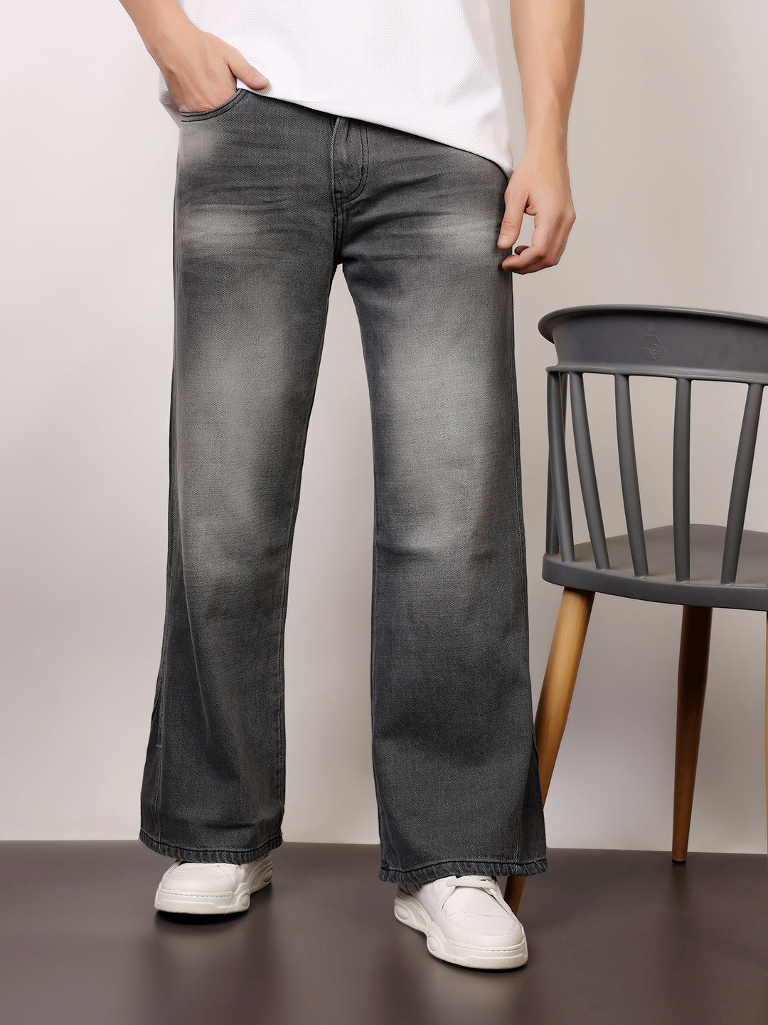 Stylox Men’s Washed Baggy Fit Jeans — Vintage Wash, Relaxed Streetwear Look |J-07