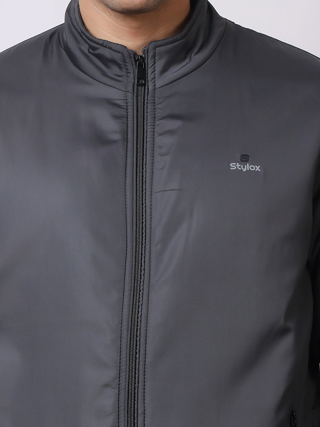 Stylox Men’s High-Neck Winter Jacket – Lightweight Windcheater with Warm Lining & Full-Zip Closure