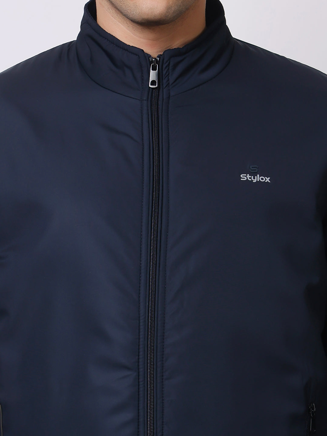 Stylox Men’s High-Neck Winter Jacket – Lightweight Windcheater with Warm Lining & Full-Zip Closure