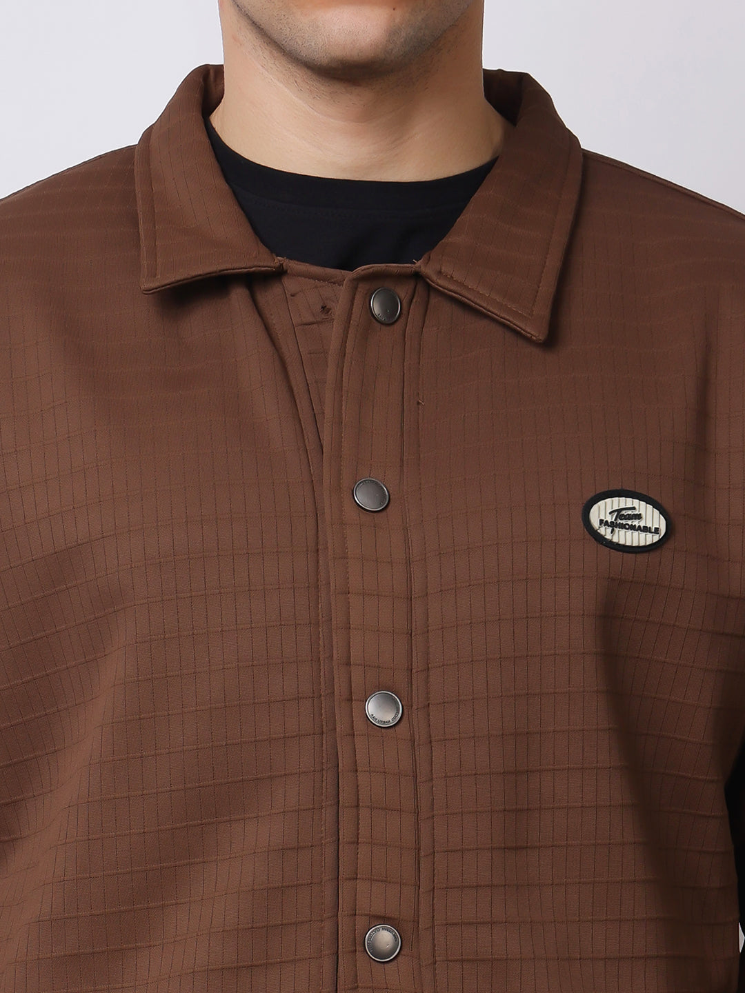 Stylox Men’s Textured Button-Down Shacket – Lightweight Casual Jacket for Winter & Fall