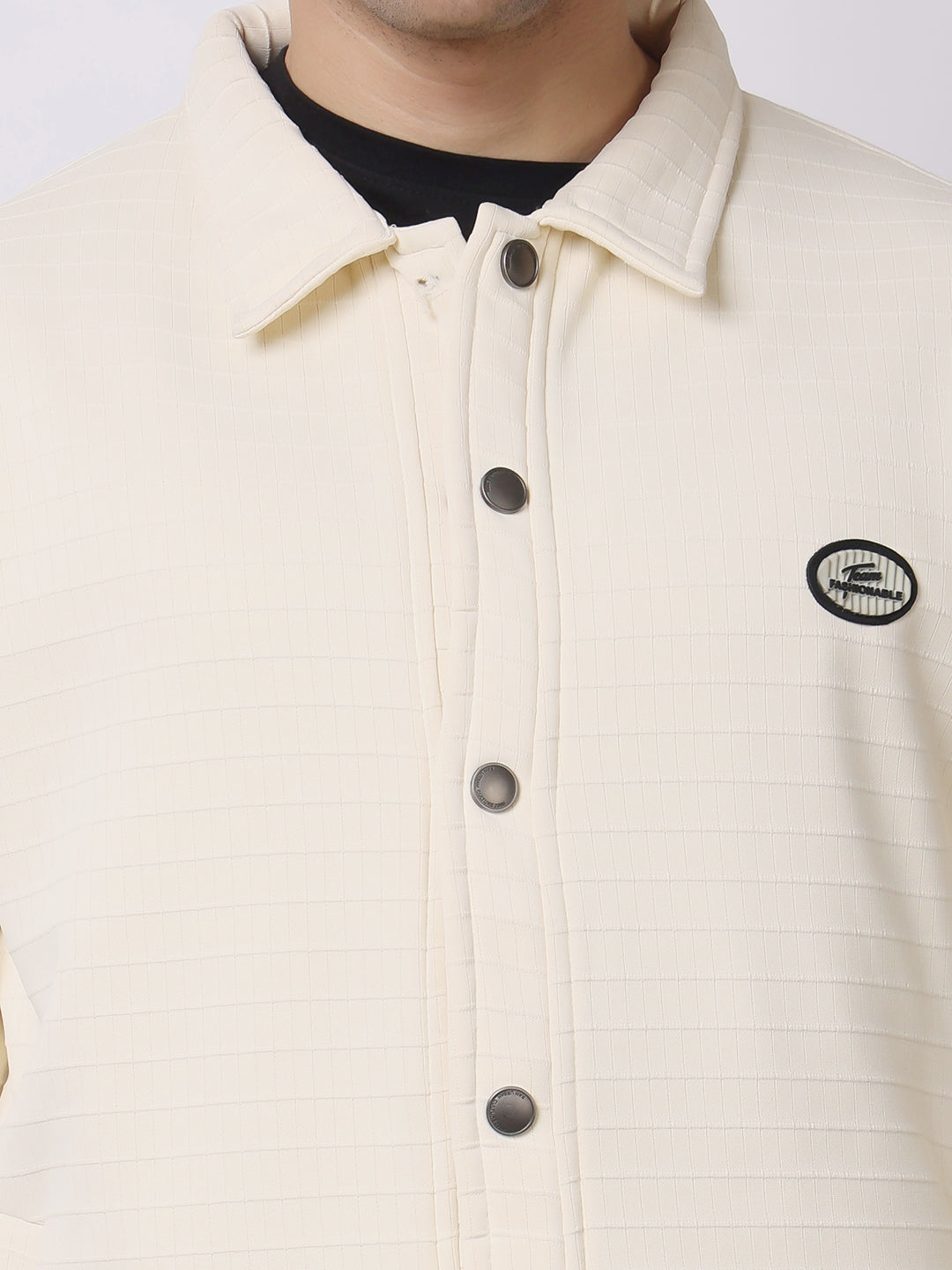 Stylox Men’s Textured Button-Down Shacket – Lightweight Casual Jacket for Winter & Fall