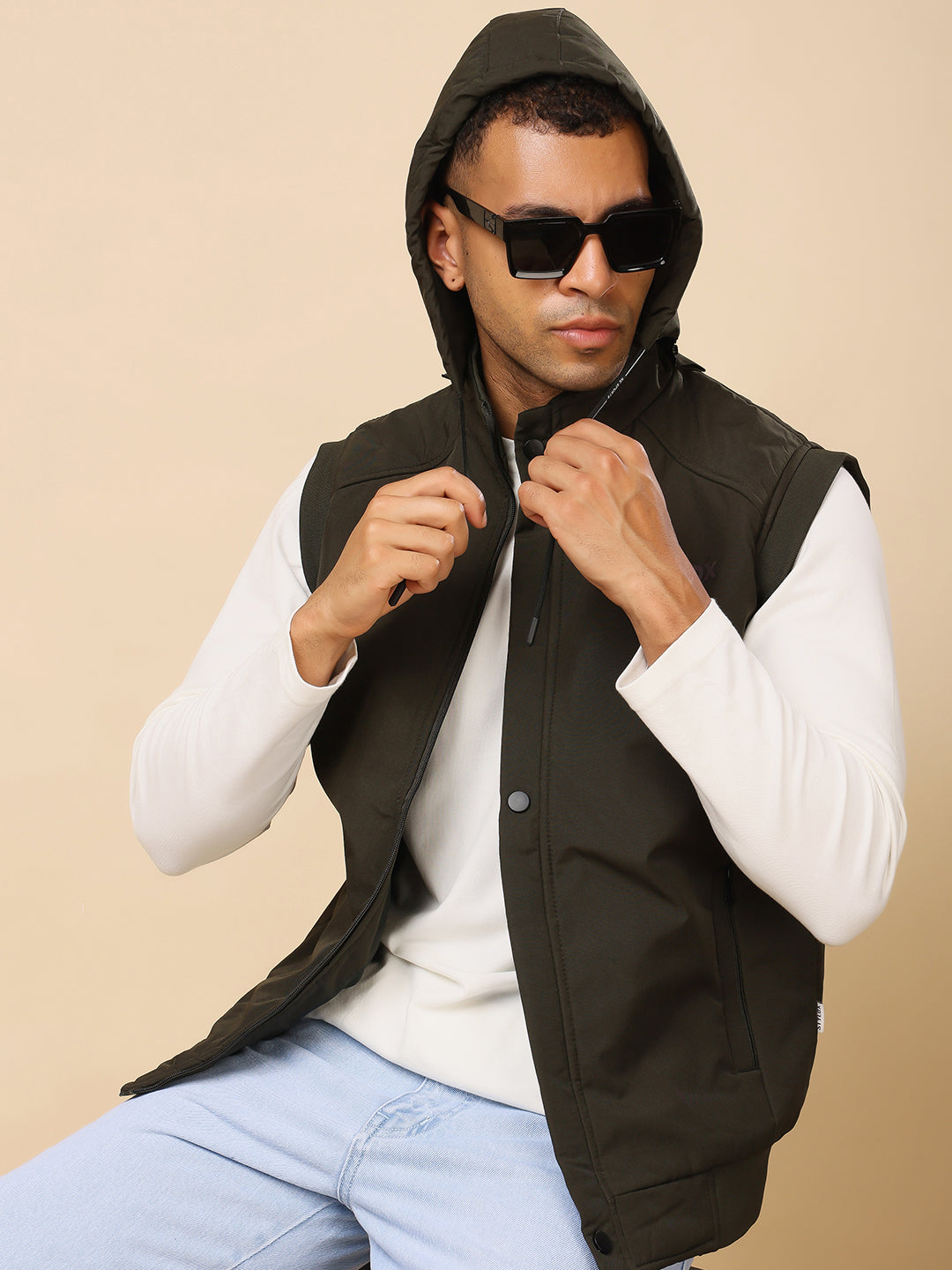 Stylox Sleeveless Solid Men’s Jacket | Lightweight Zip-Up Casual & Sportswear Jacket