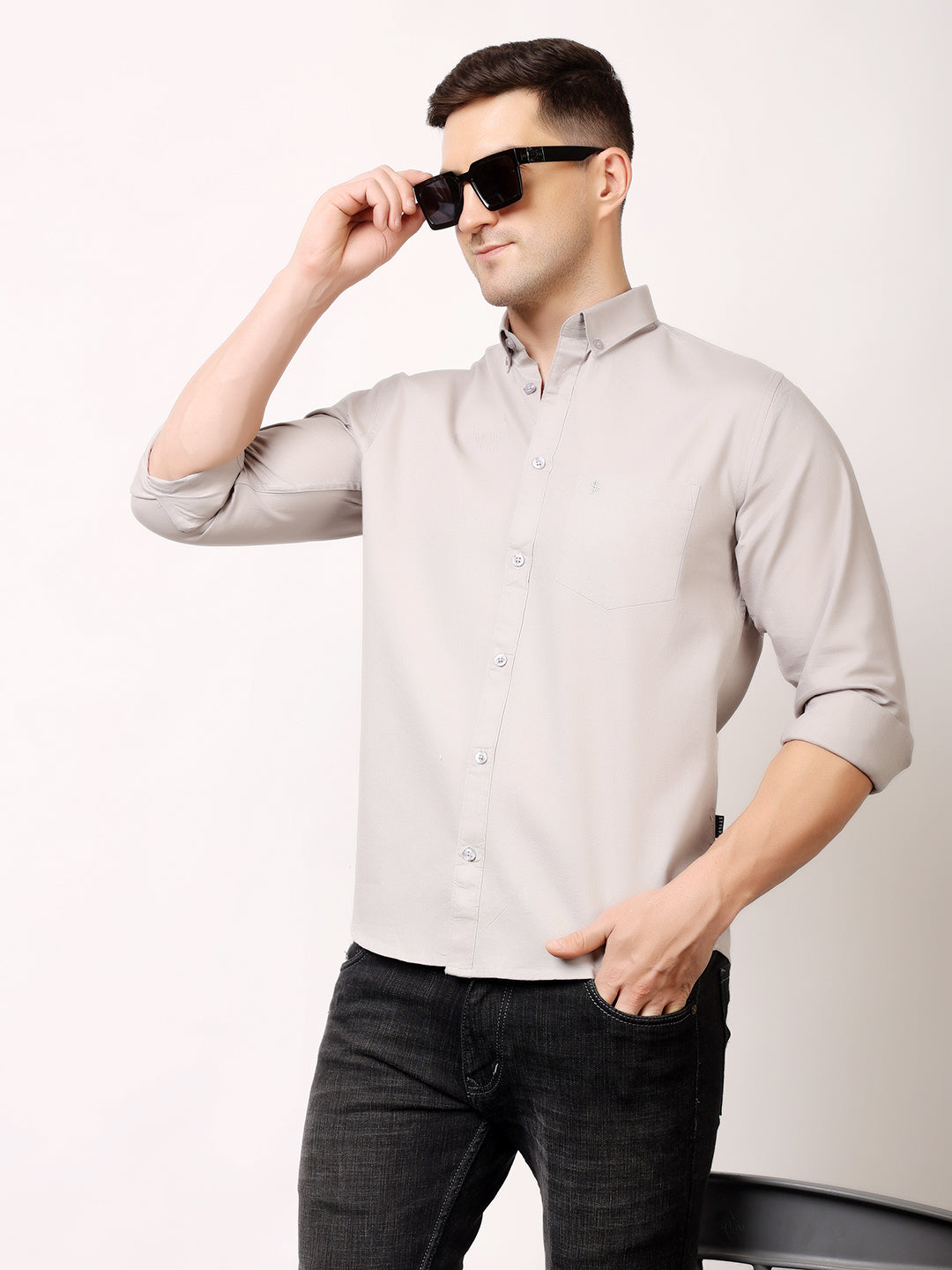 Stylox Men’s Premium Oxford Full Sleeve Solid Shirt | Casual & Formal Wear | Soft Cotton Blend