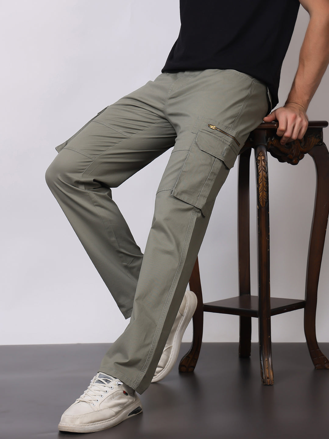 Stylox Men’s Slim Fit Cargo Pants | Cotton Casual Trousers with Multi Pockets | Stylish Outdoor & Everyday Wear Cargos for Men