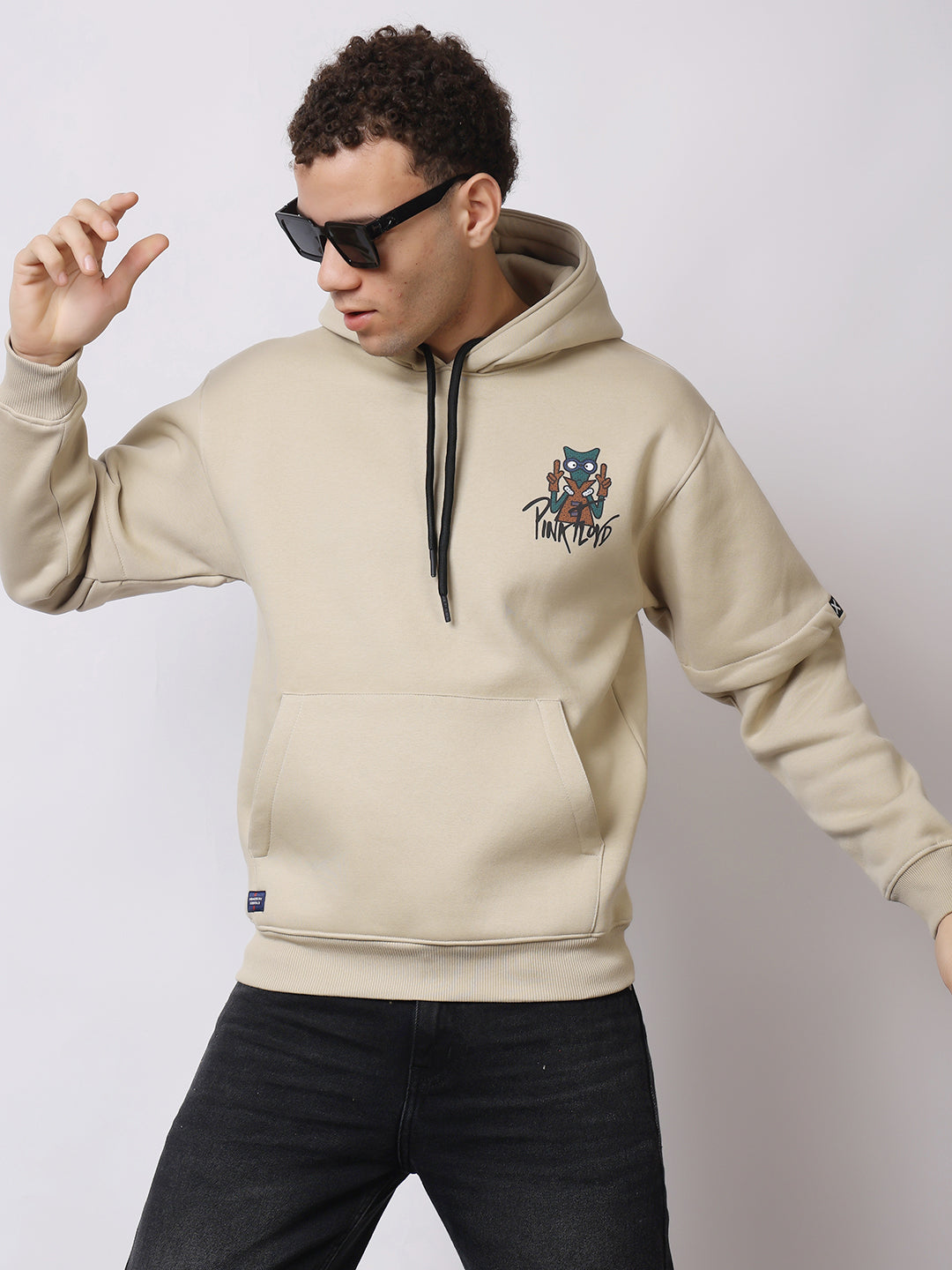 Stylox Men’s Graphic Winter Hoodie – Floyd Printed Pullover with Kangaroo Pocket & Warm Fleece Fabric