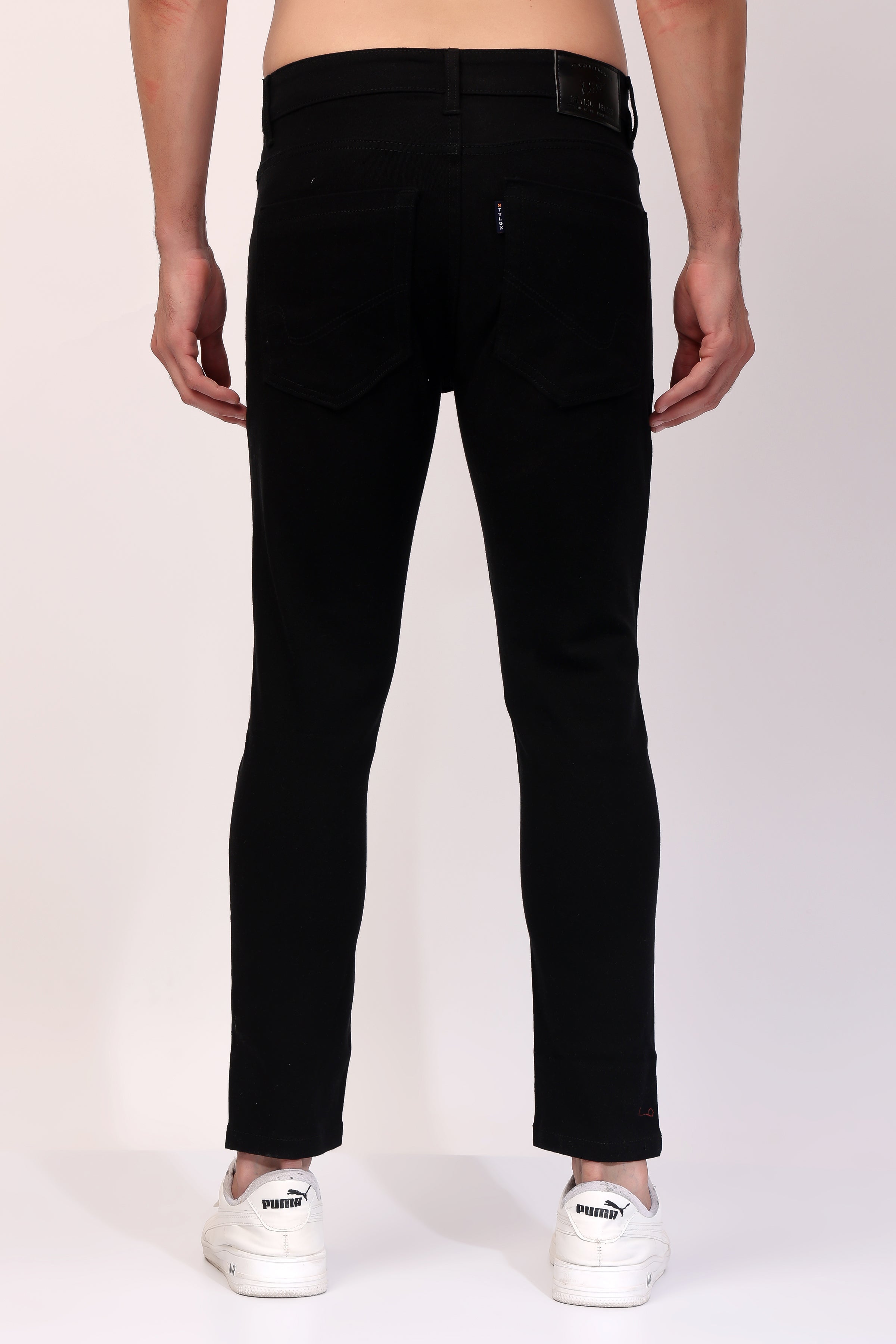STYLOX Men’s Black Ankle Fit Jeans - Premium Denim,