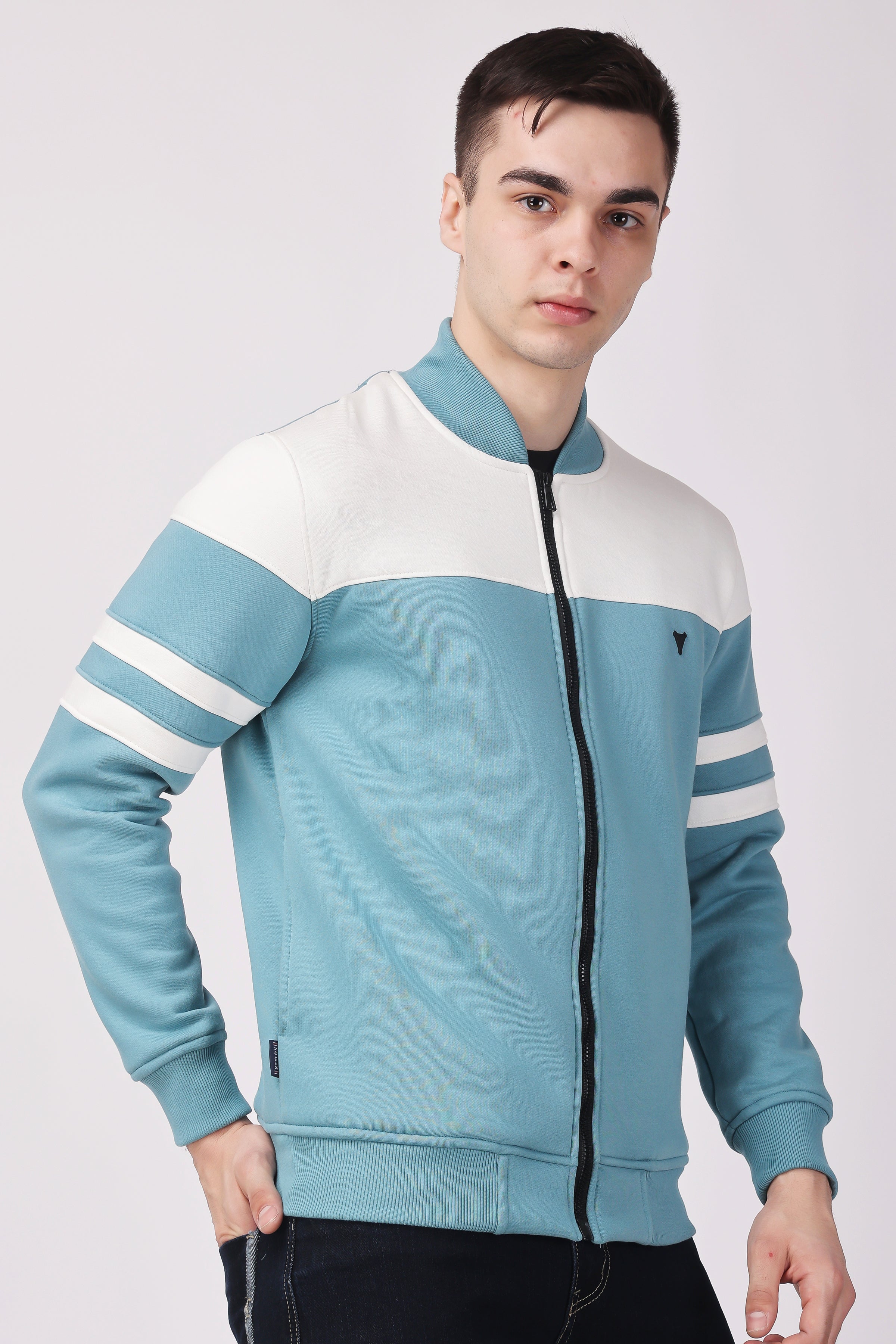 STYLOX CREW NECK SOLID JACKET FOR MEN