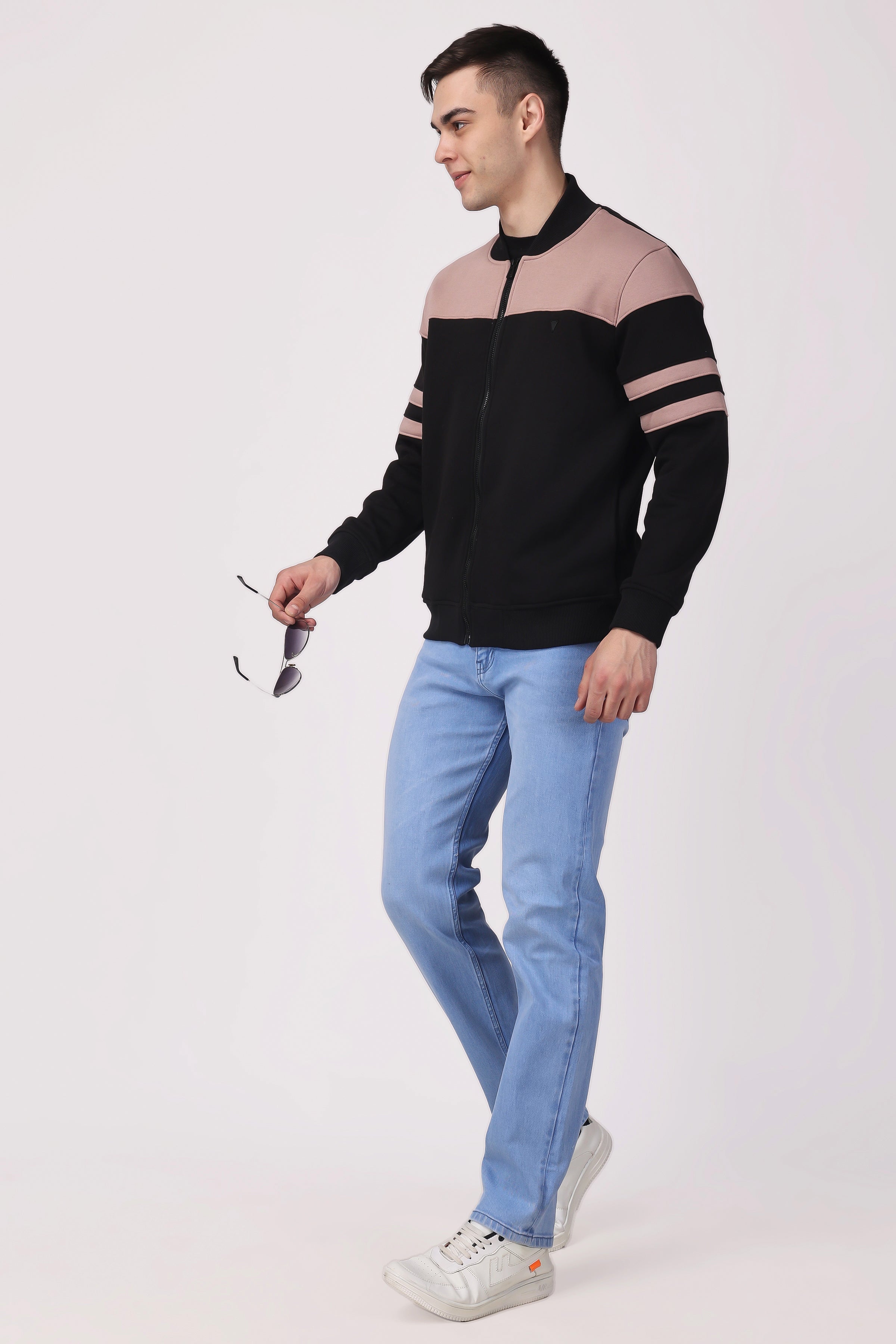 STYLOX CREW NECK SOLID JACKET FOR MEN
